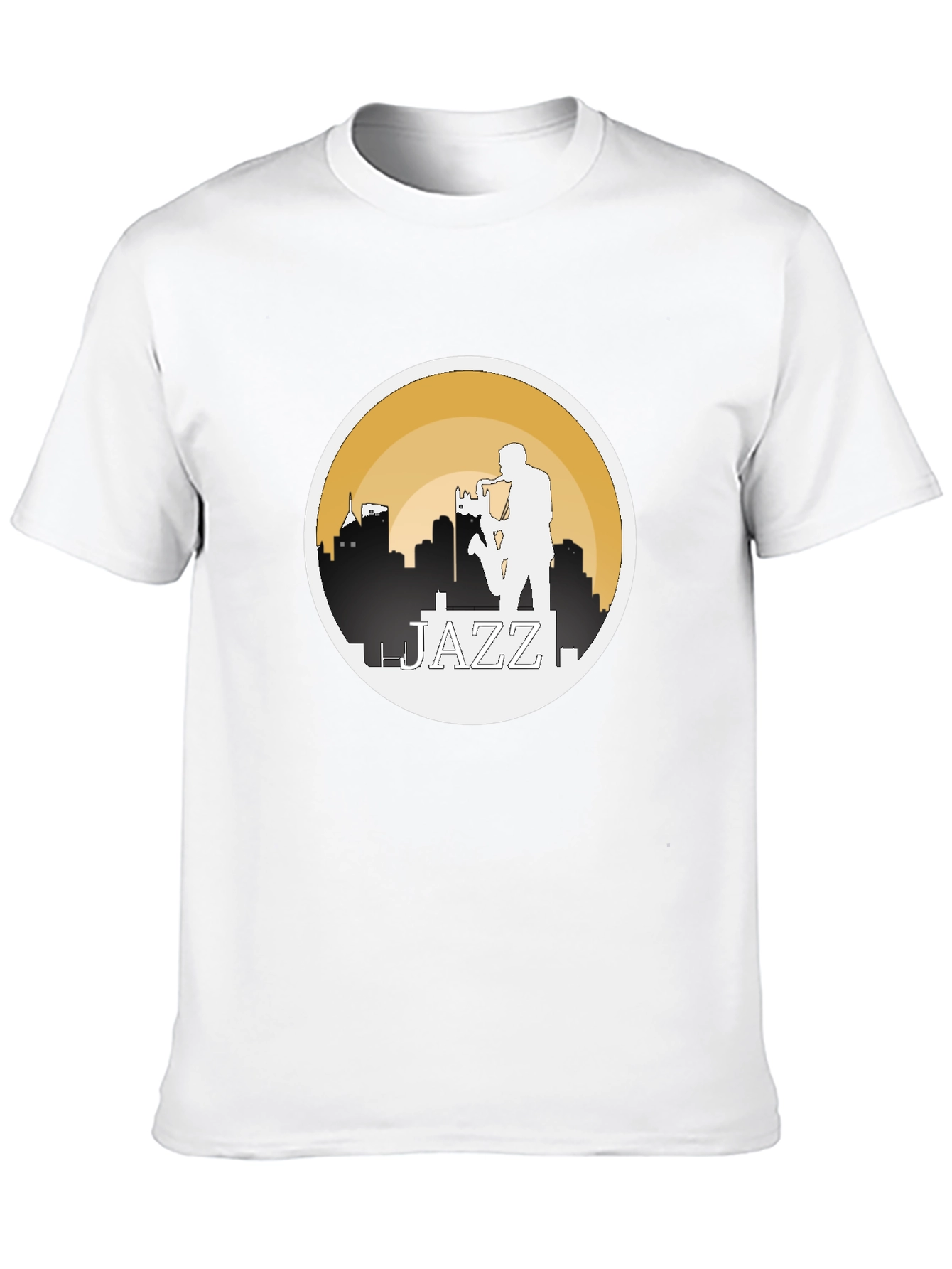 Jazz Musician Silhouette Graphic T-Shirt