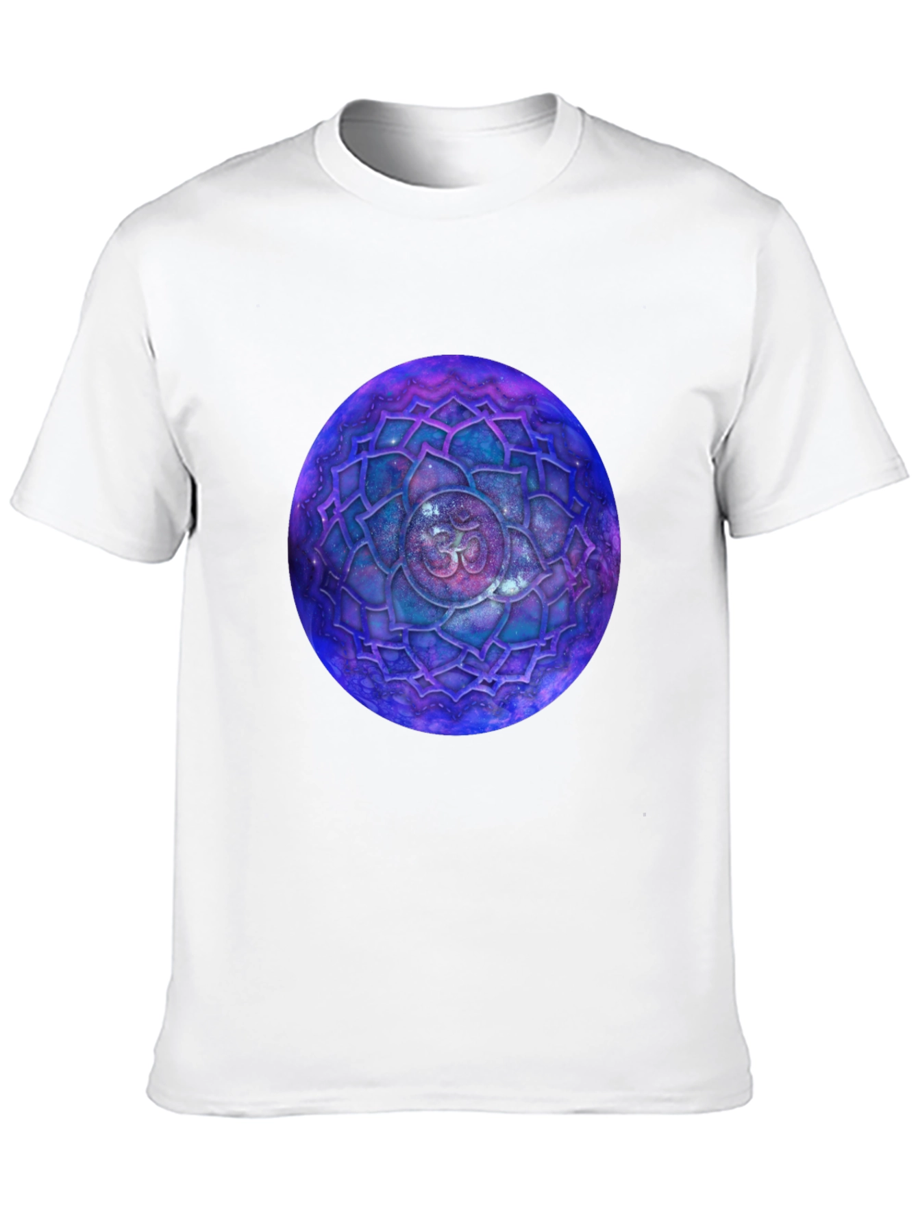 Cosmic Om Mandala Graphic Tee - Black