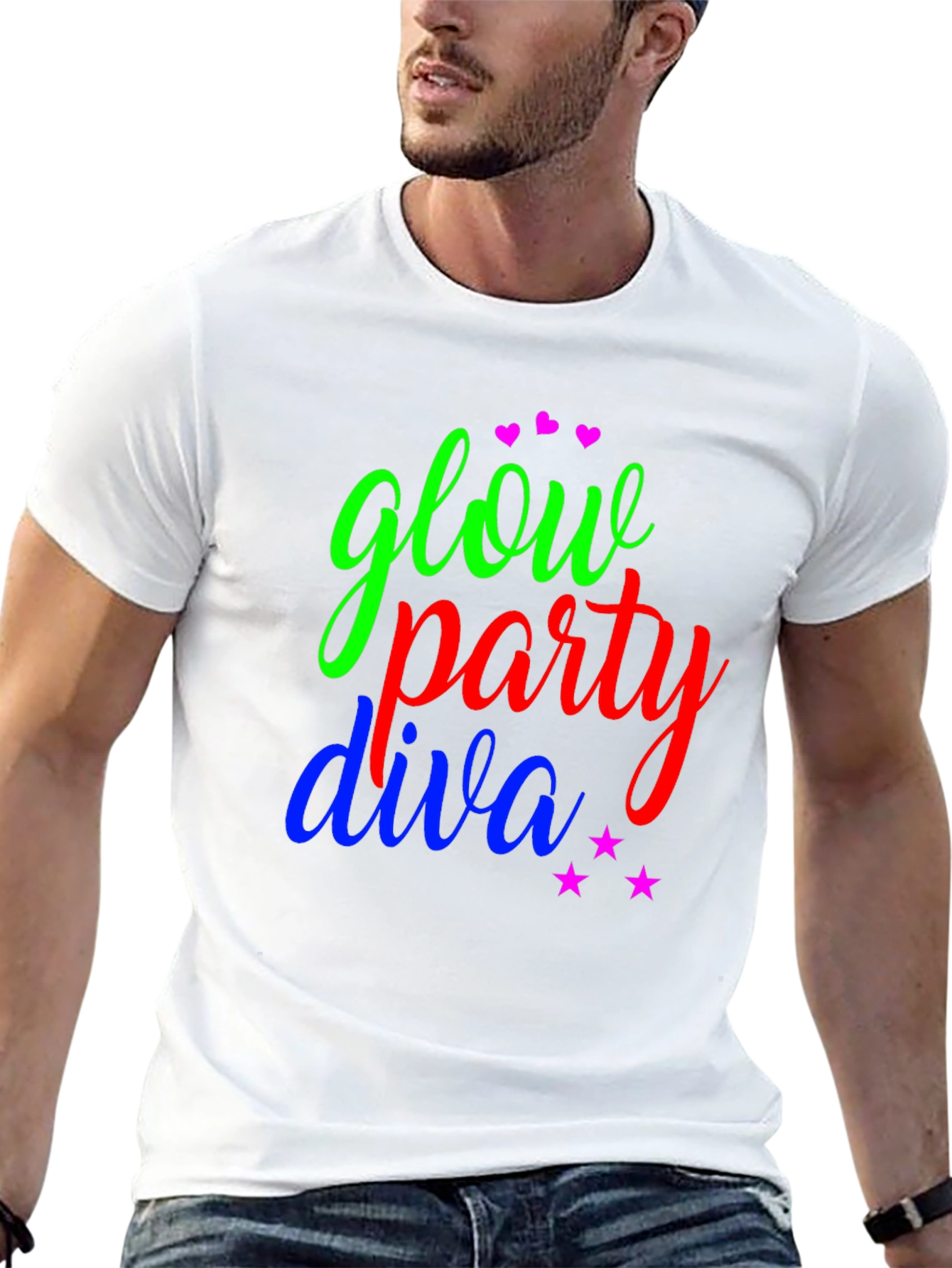 Glow Party Diva T-Shirt - Fun Neon Design