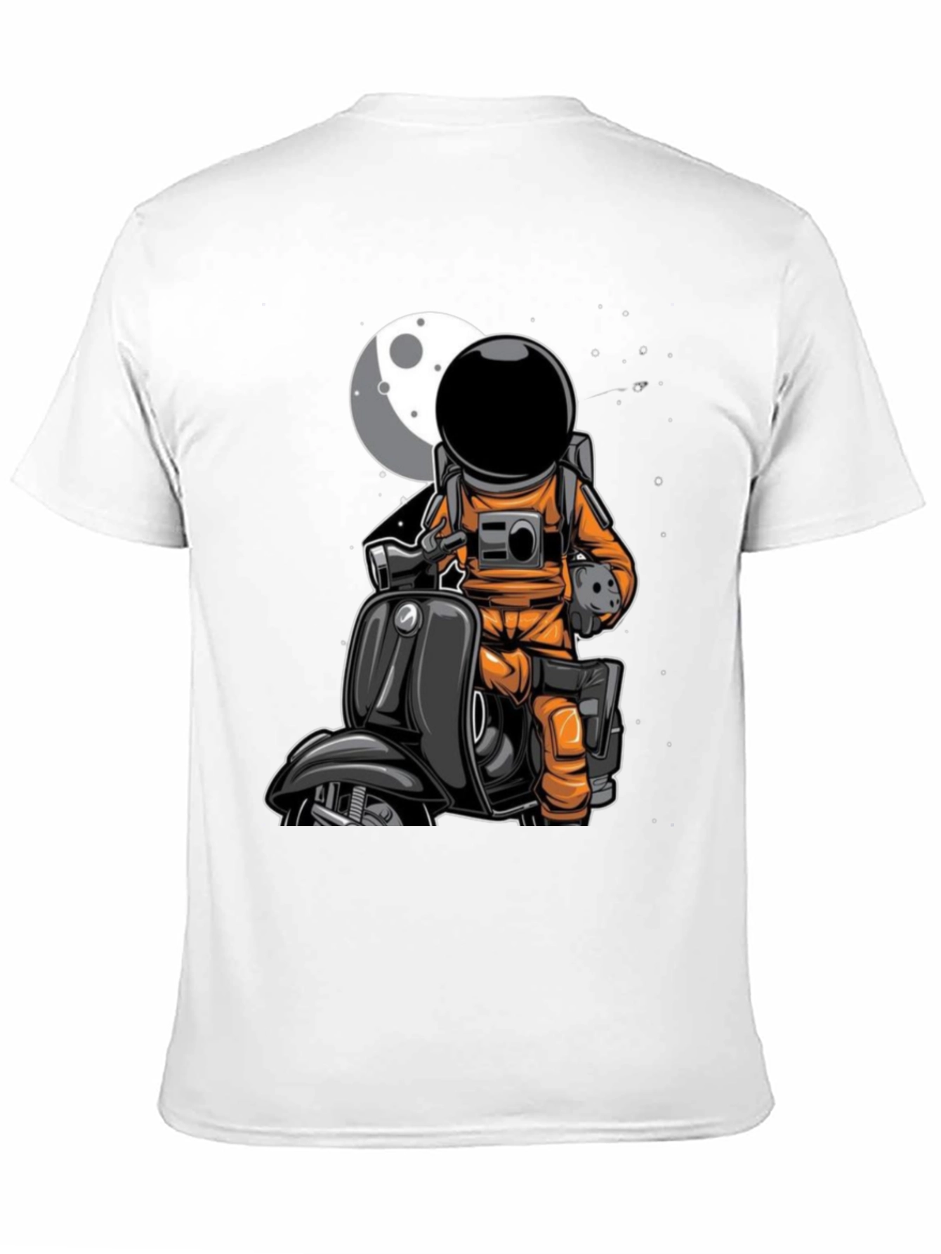 Astronaut on Scooter Graphic Tee - Space Rider T-Shirt