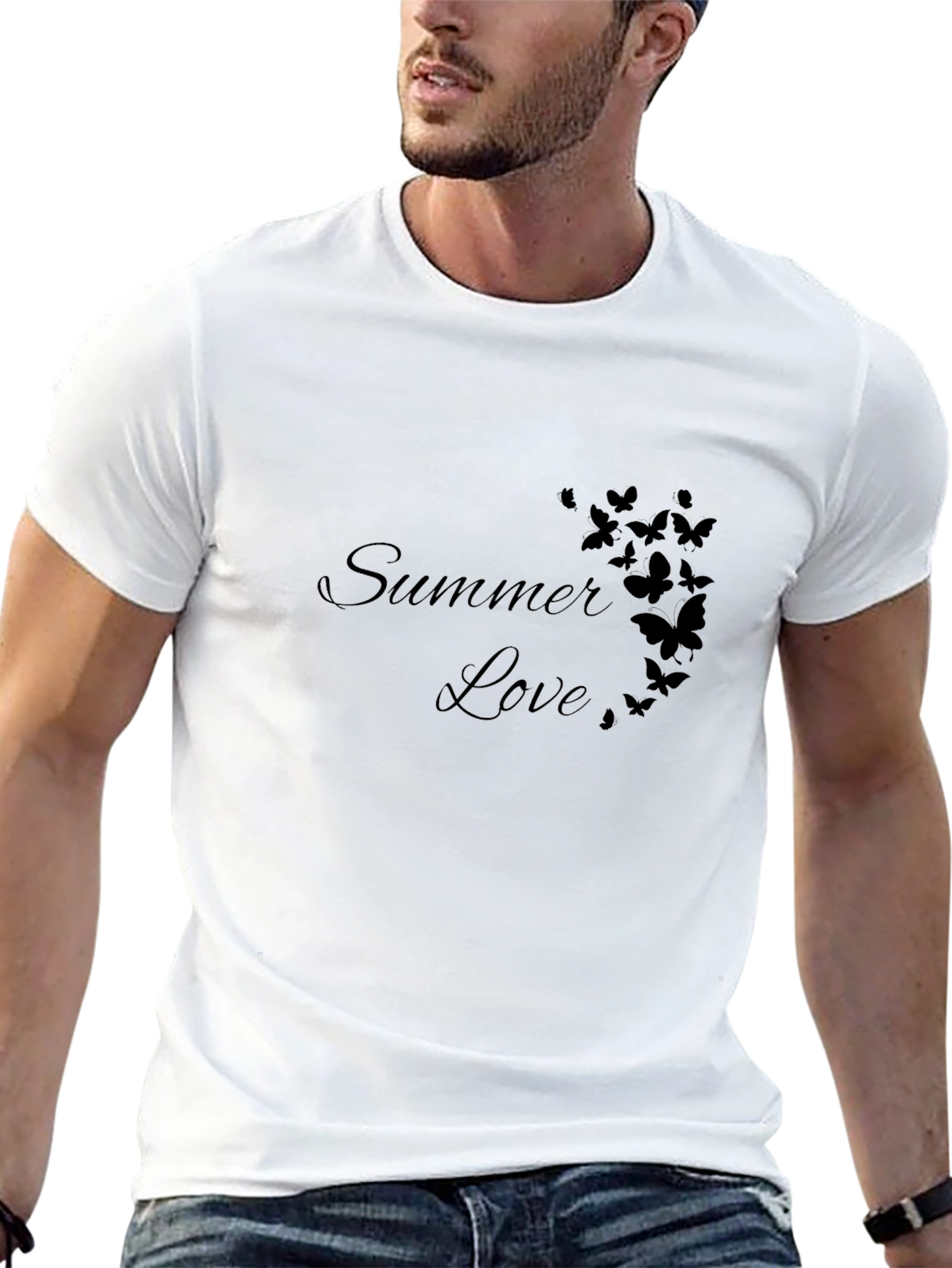 Summer Love Butterfly Graphic Tee - Soft Cotton Blend