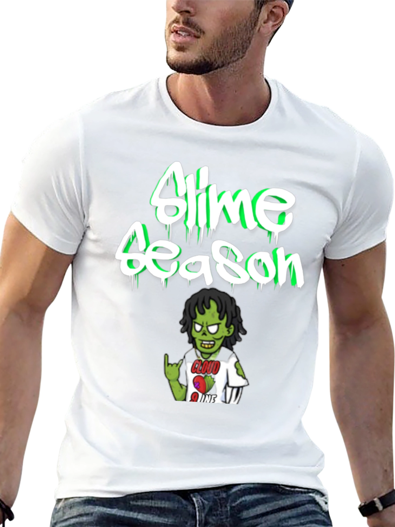 Slime Season Graphic Print Black T-Shirt