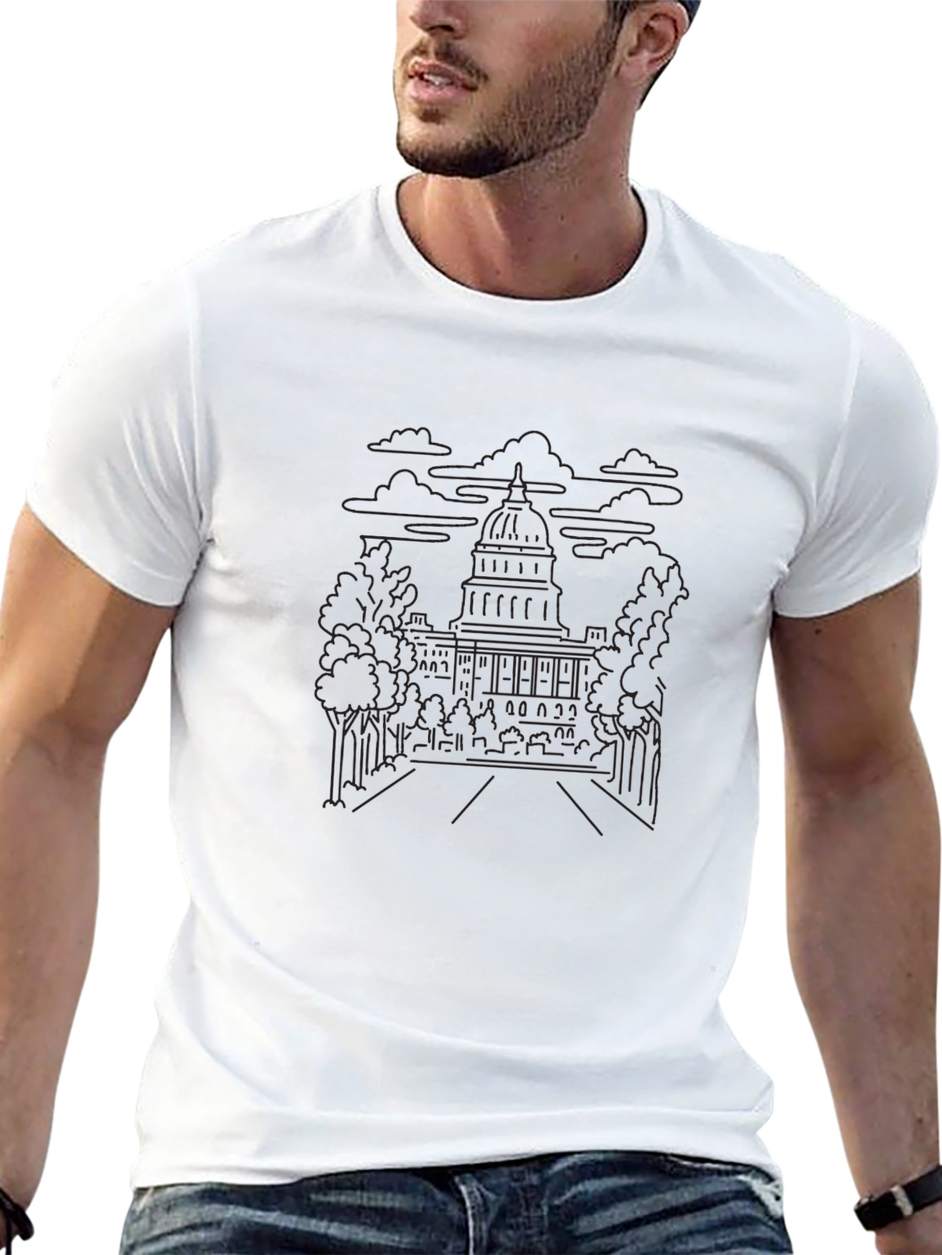 Capitol Sketch Black T-Shirt
