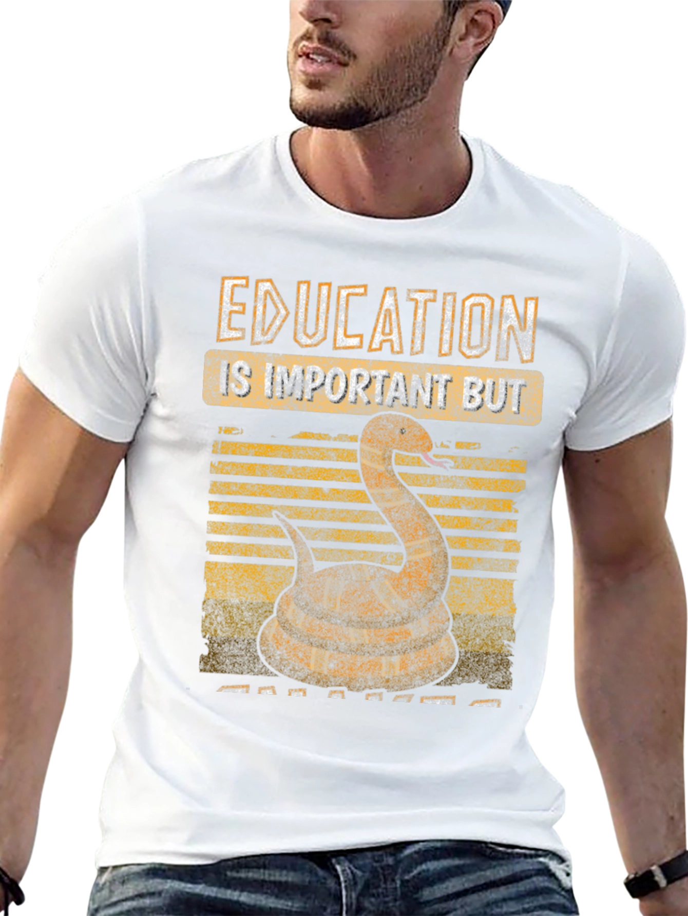 Education is Important But Snake T-Shirt
