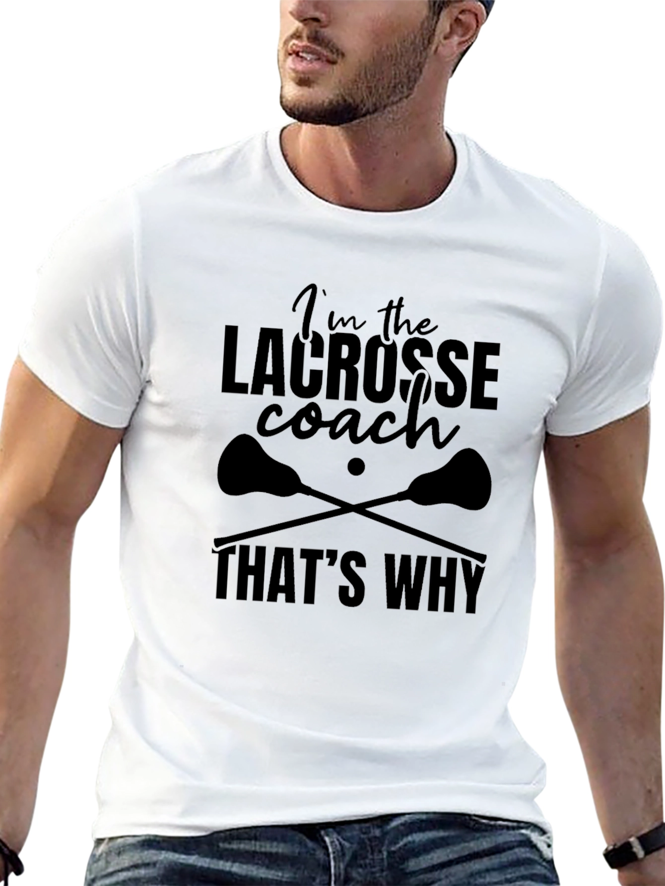 Lacrosse Coach T-Shirt - Black Graphic Tee