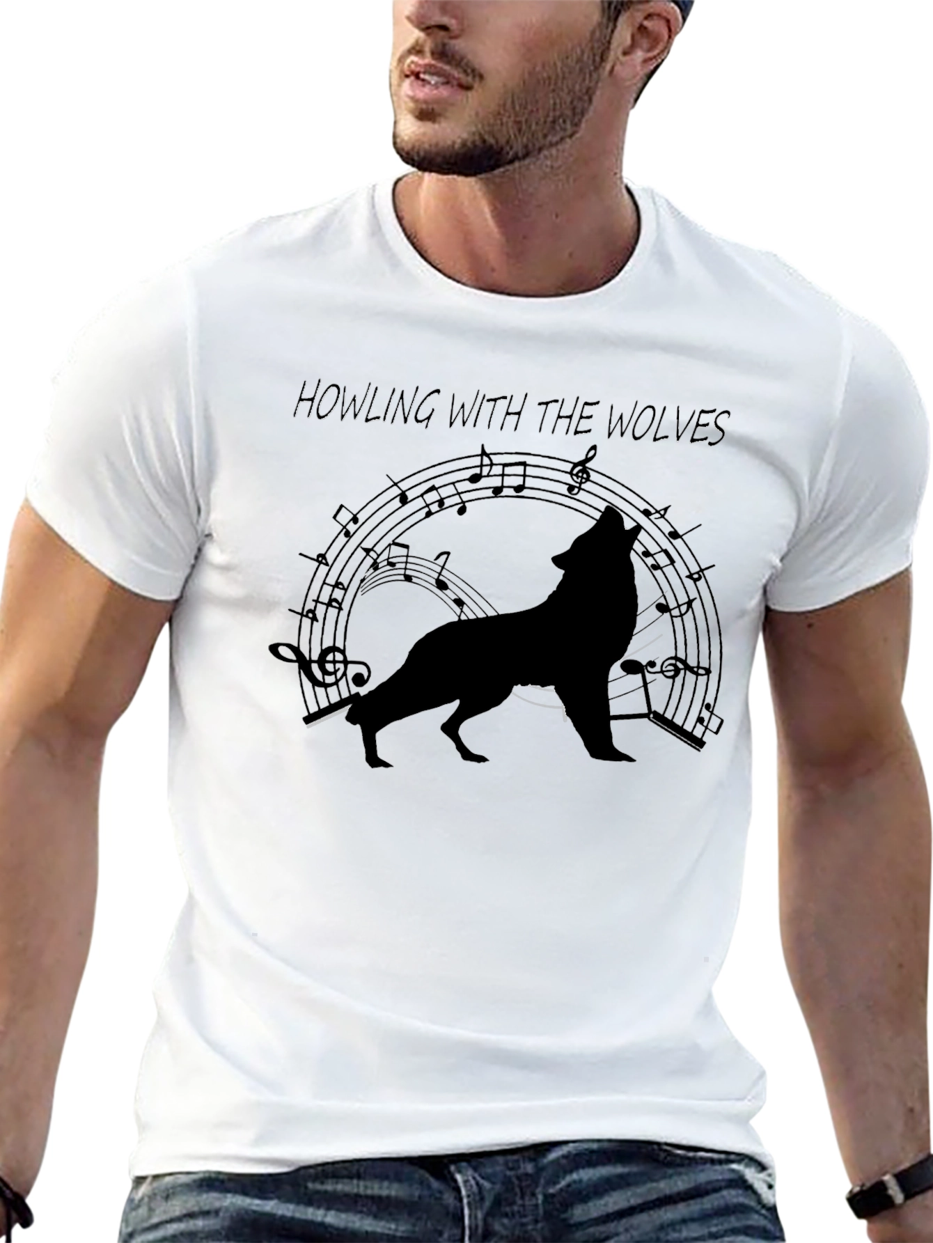 Howling Wolves Graphic Tee - Black T-Shirt