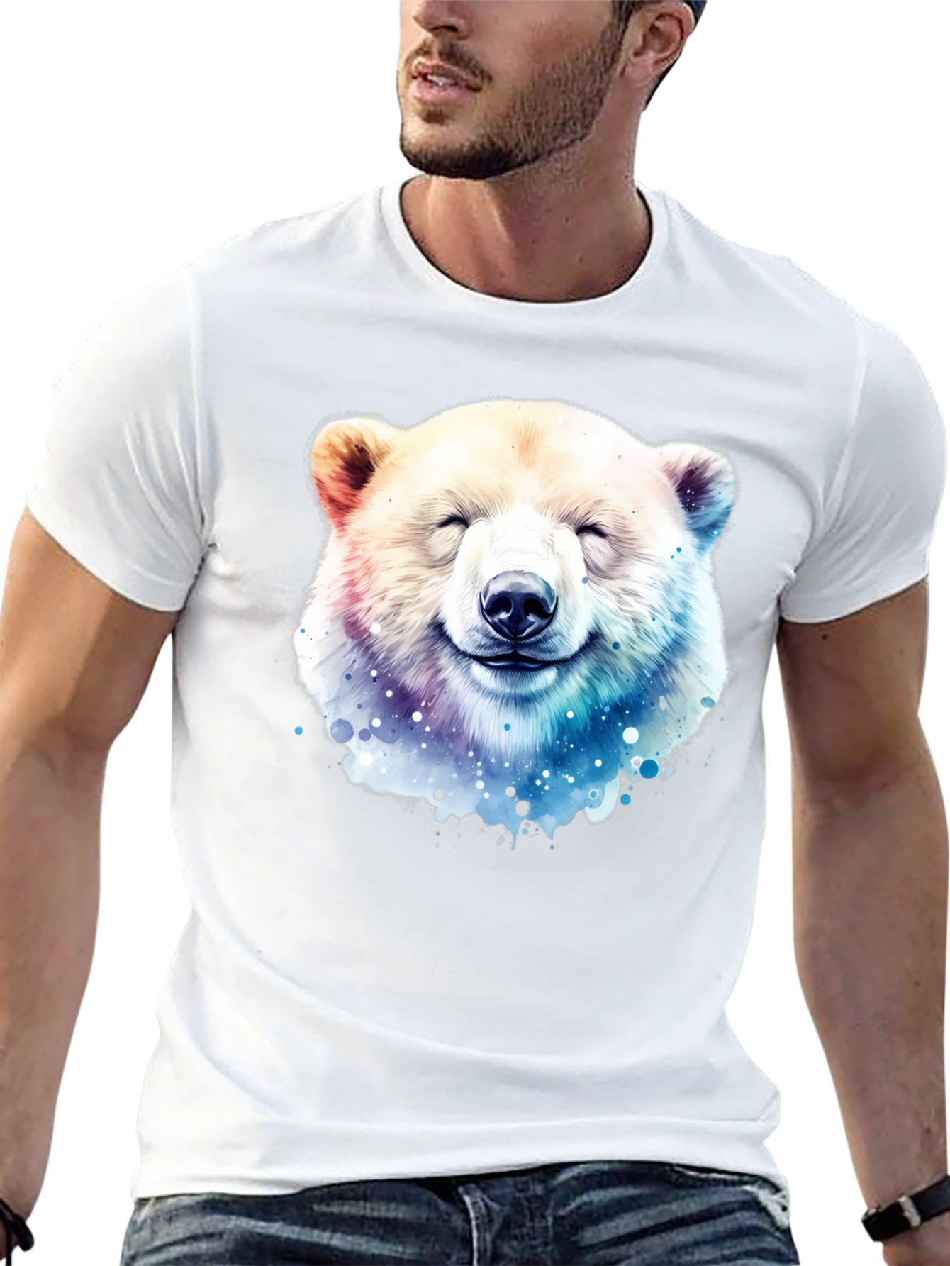Smiling Bear Graphic Tee - Black T-Shirt