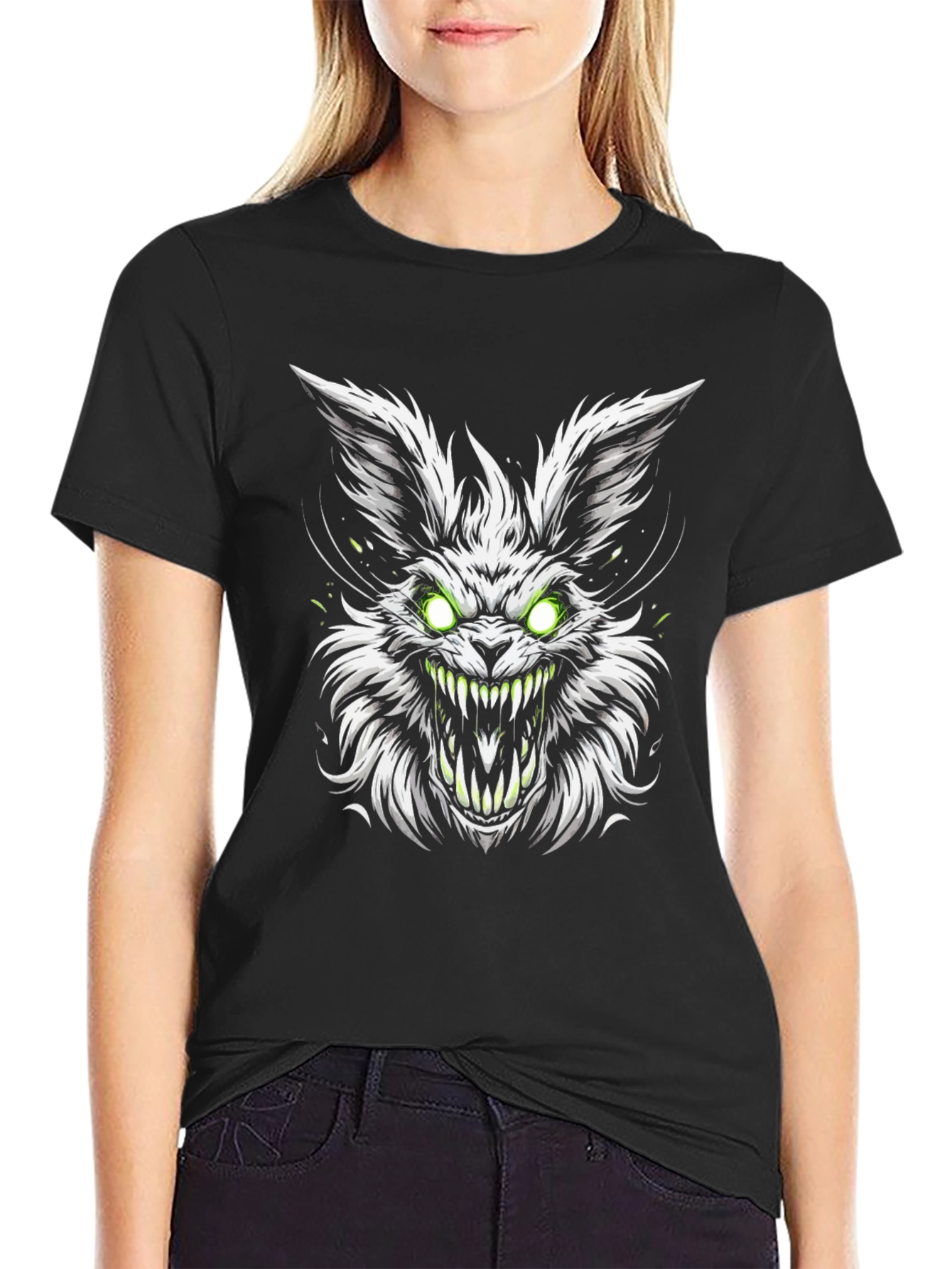 Mens Black Tee - Evil Rabbit Graphic