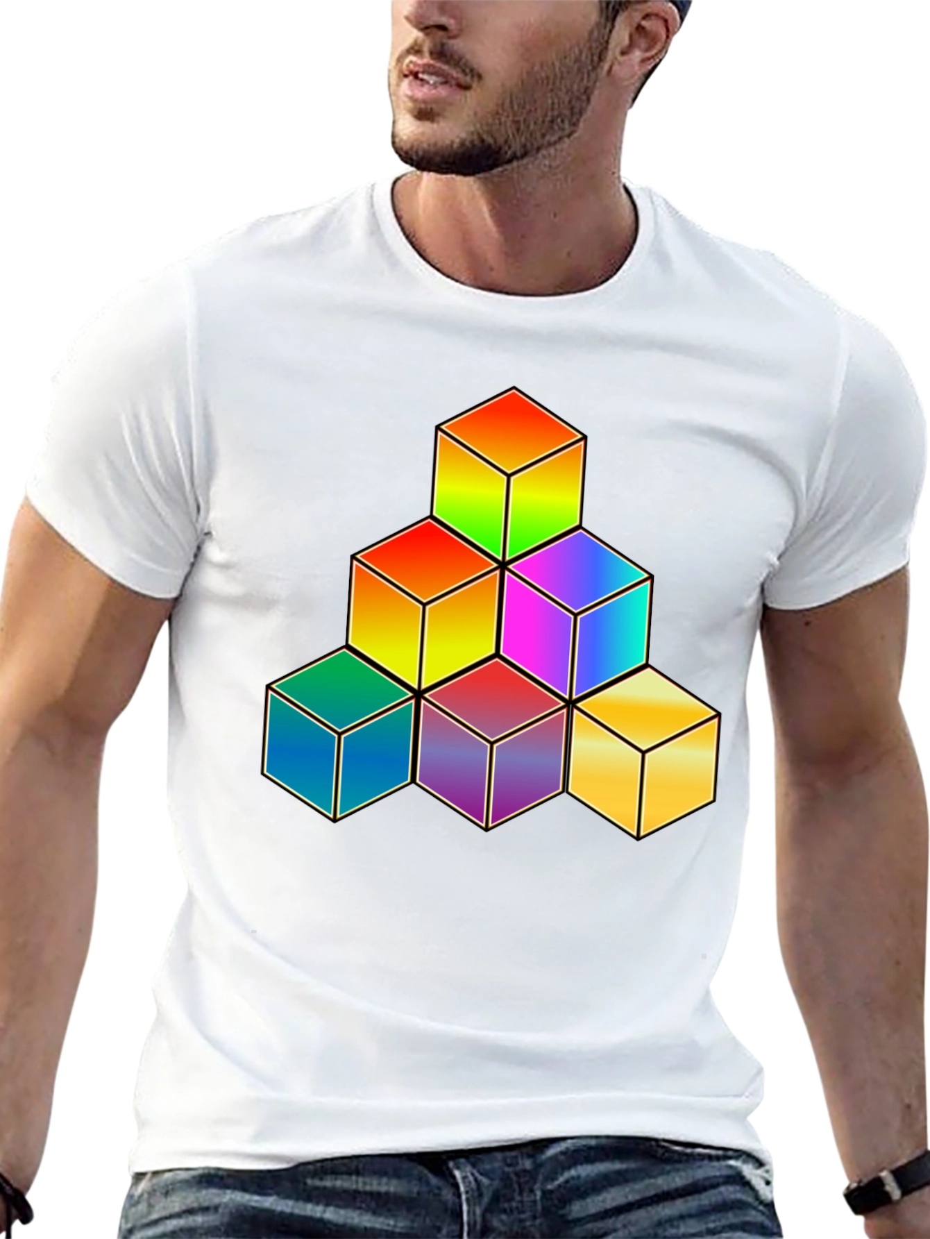 Rainbow Cube Stack Graphic Tee