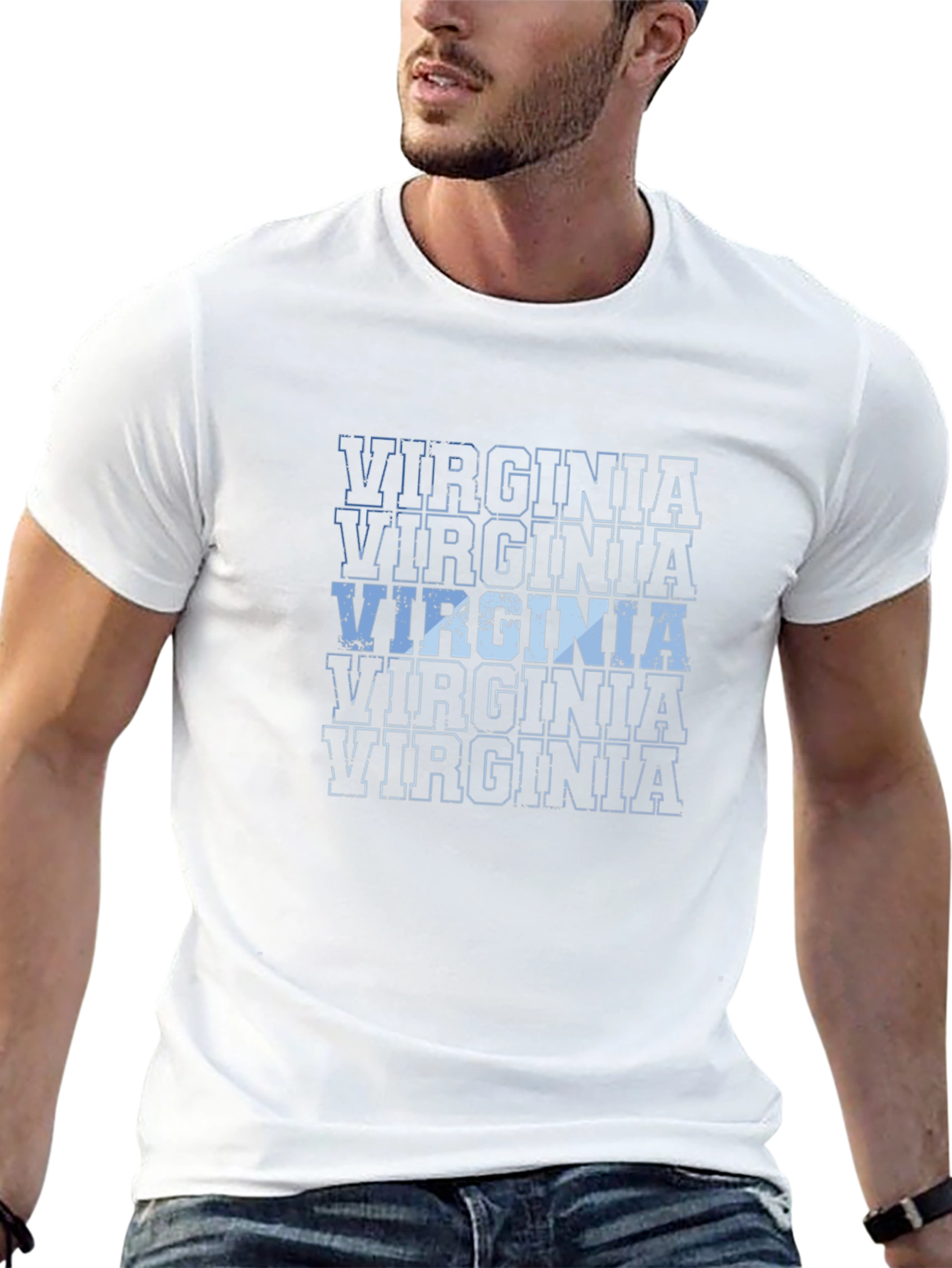 Virginia Text Graphic Mens Black T-Shirt