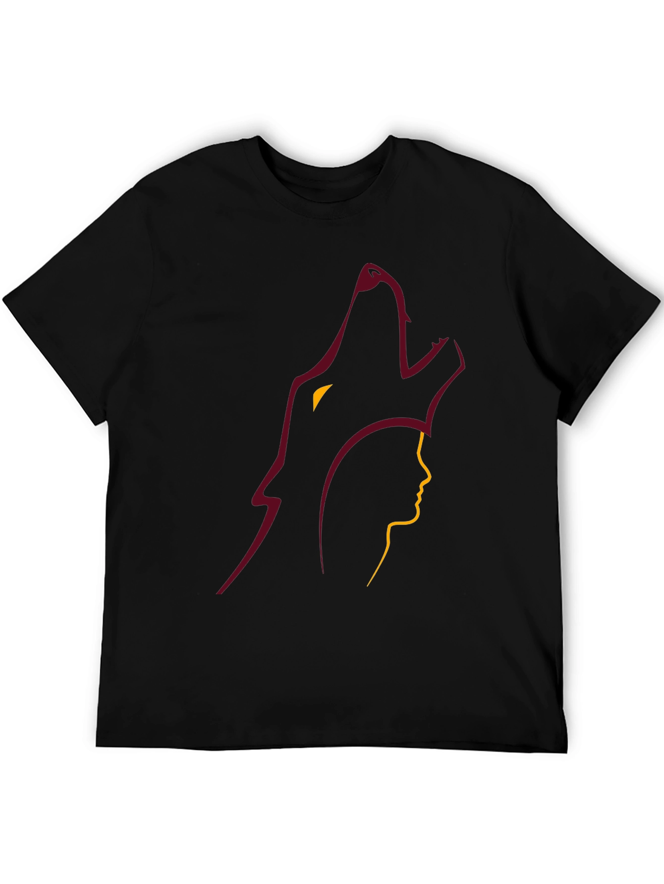 Wolf and Woman Graphic Black Tee