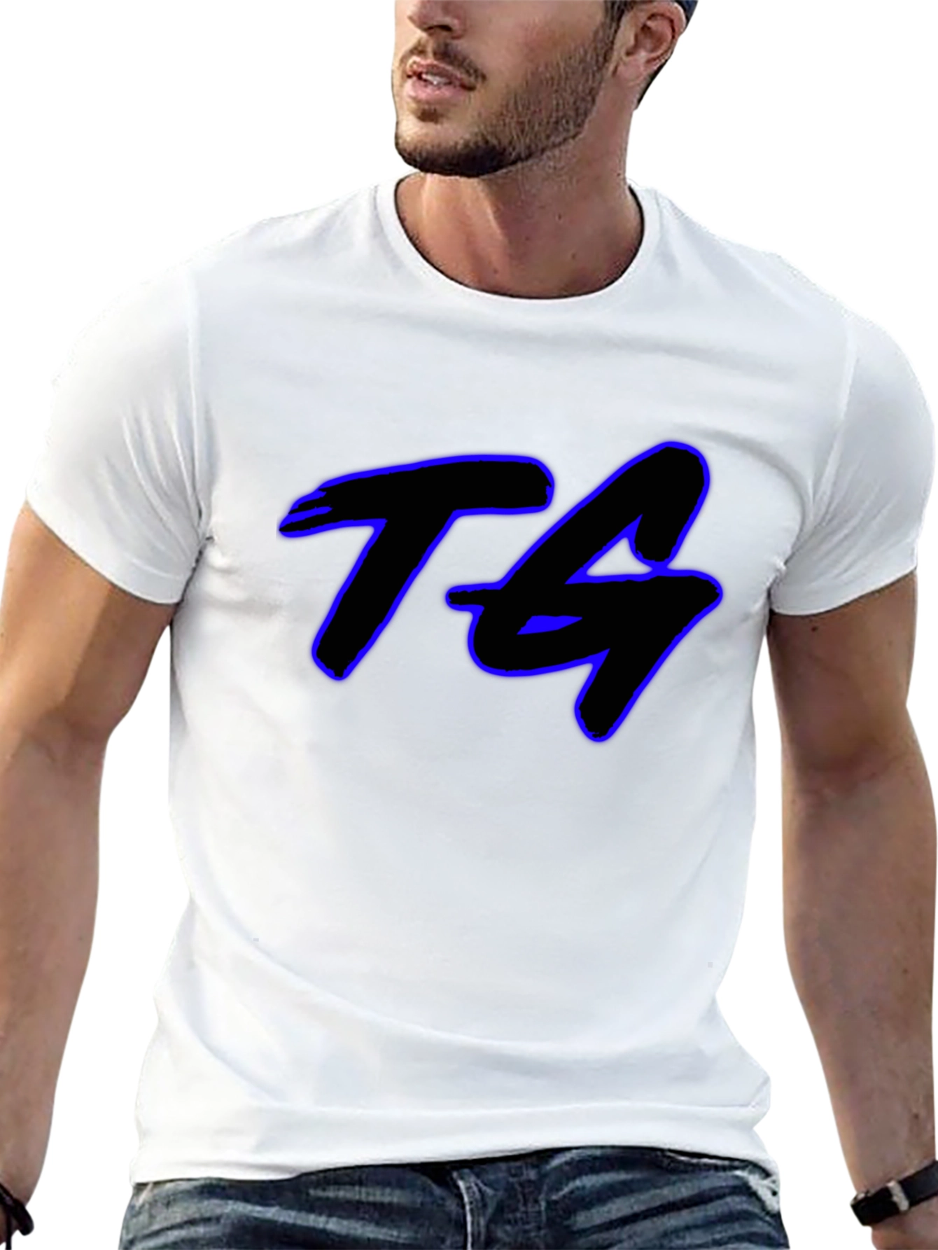 TG Graphic Print Black Cotton T-Shirt
