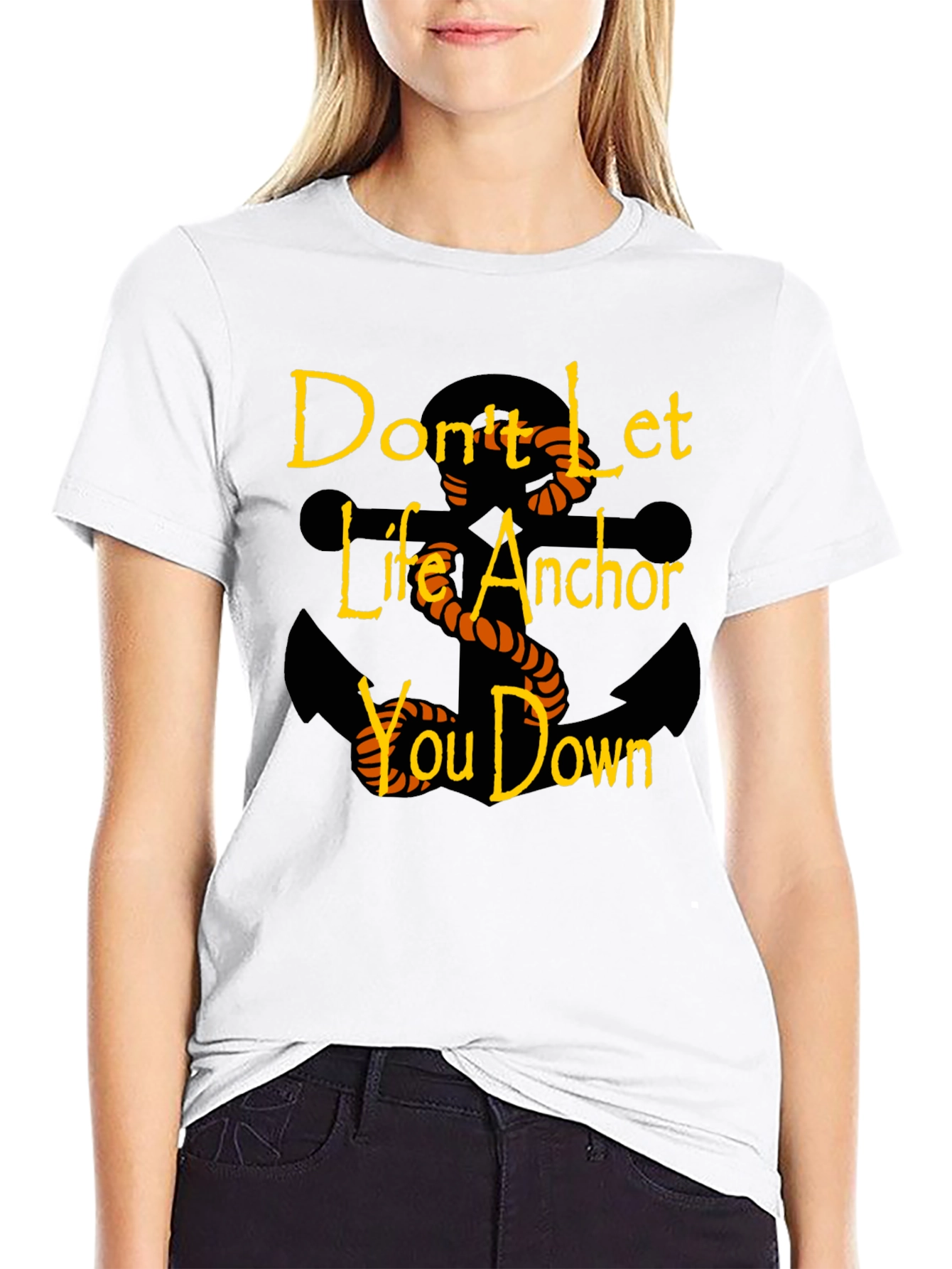 Motivational Anchor Graphic Black T-Shirt