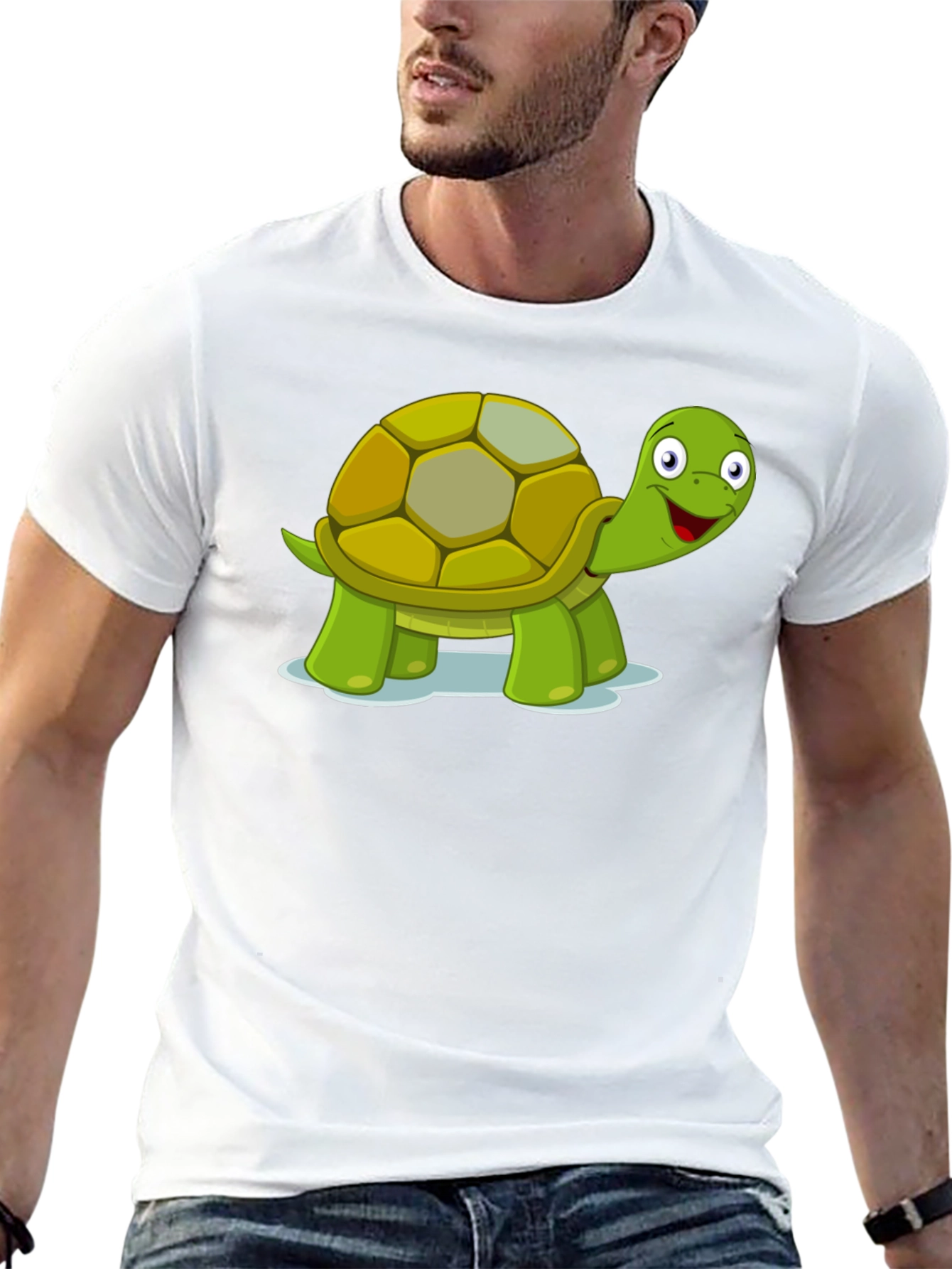 Cute Turtle Graphic T-Shirt - Black