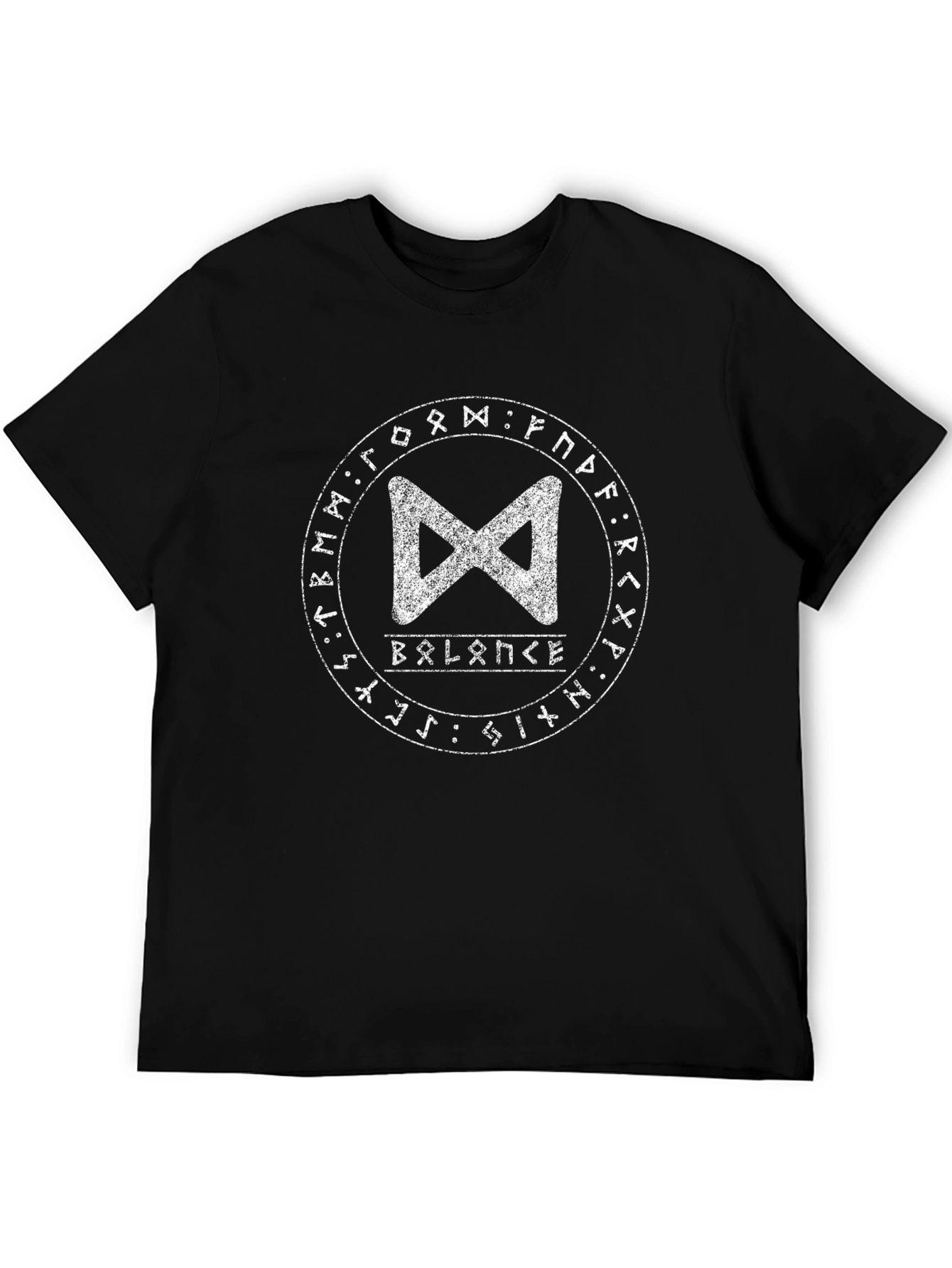 Balance Rune Graphic Tee - Black Cotton T-Shirt