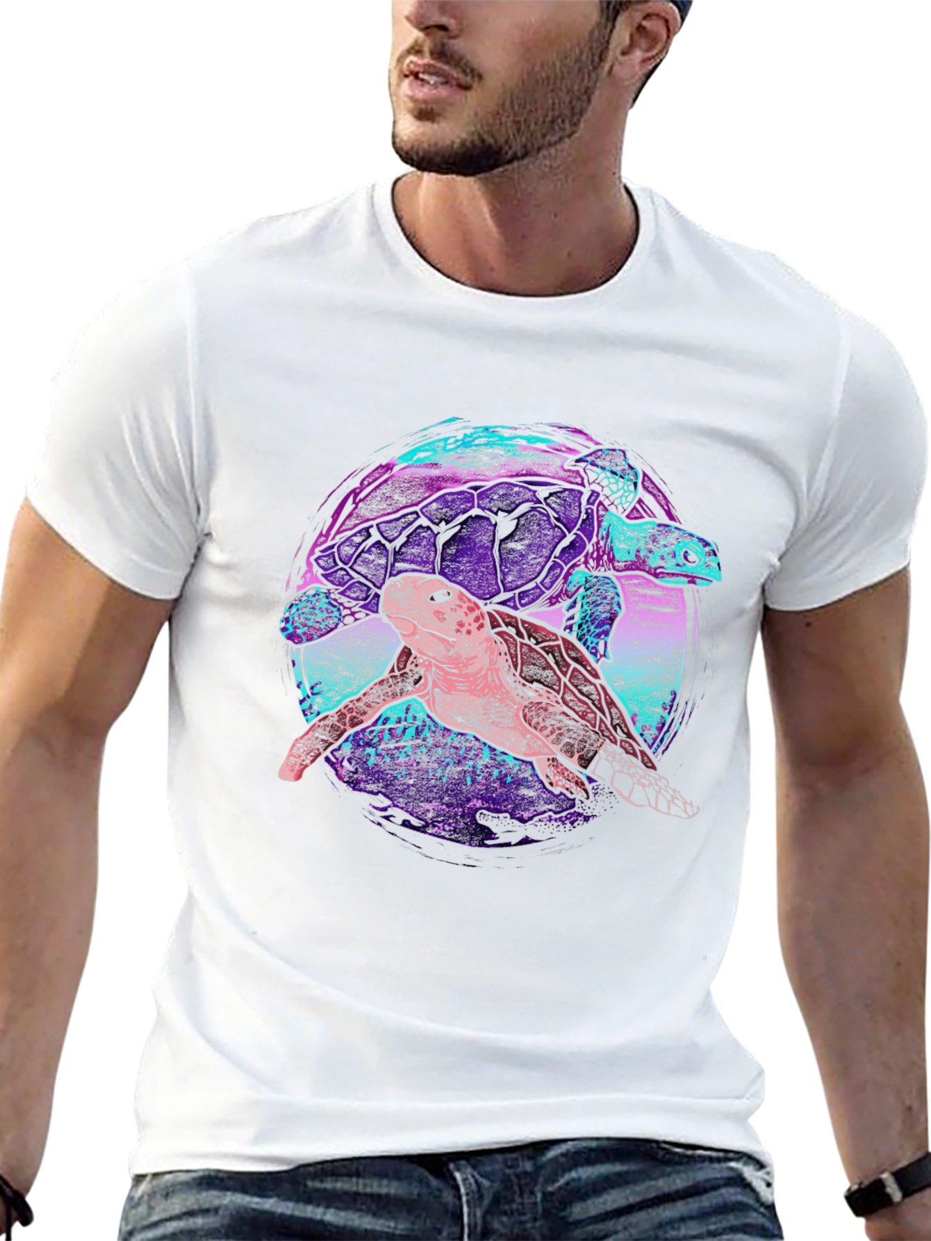 Turtle Duo Graphic Tee - Trendy Comfort