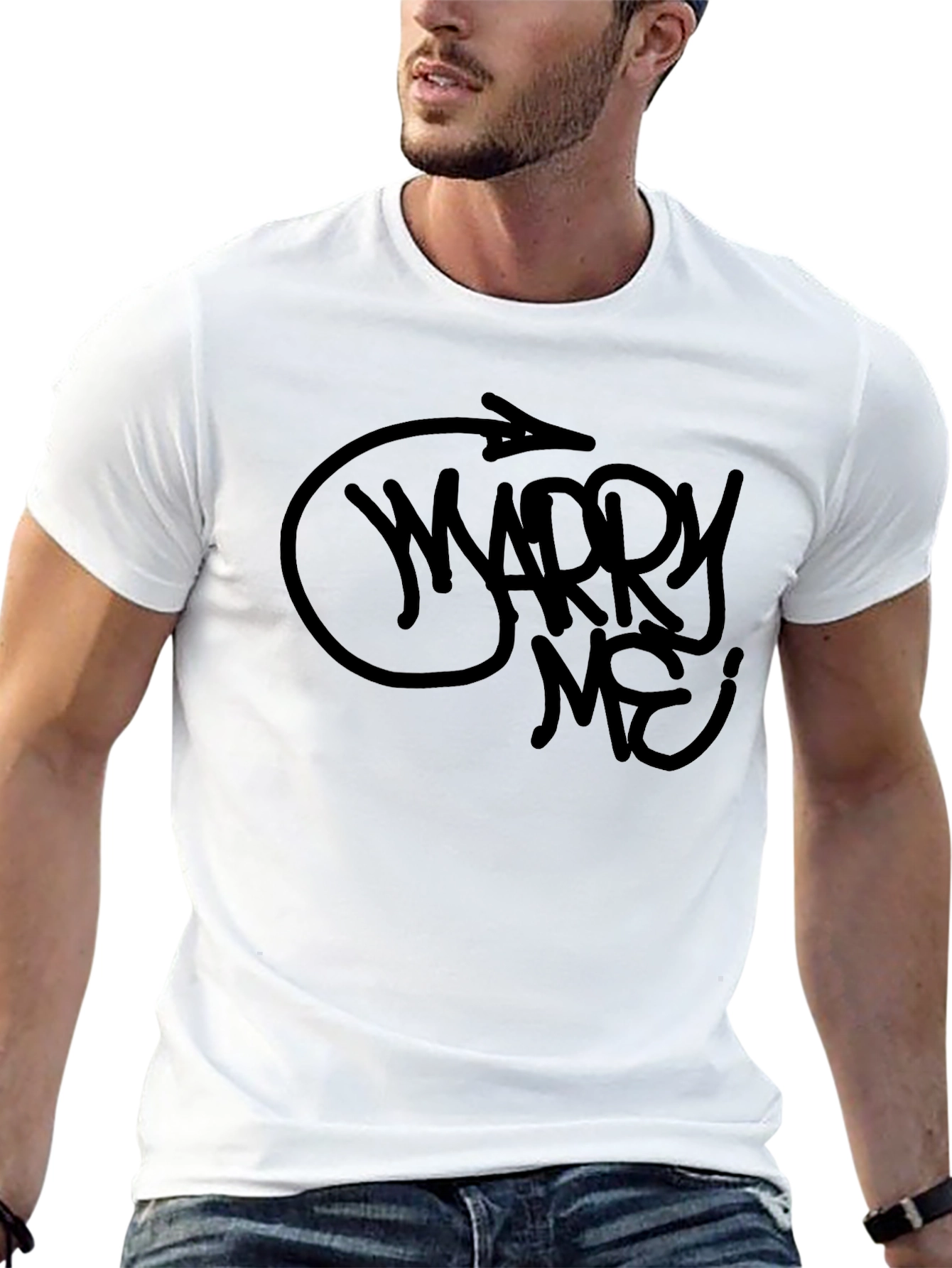 Marry Me? Graphic Tee - Mens Black T-Shirt