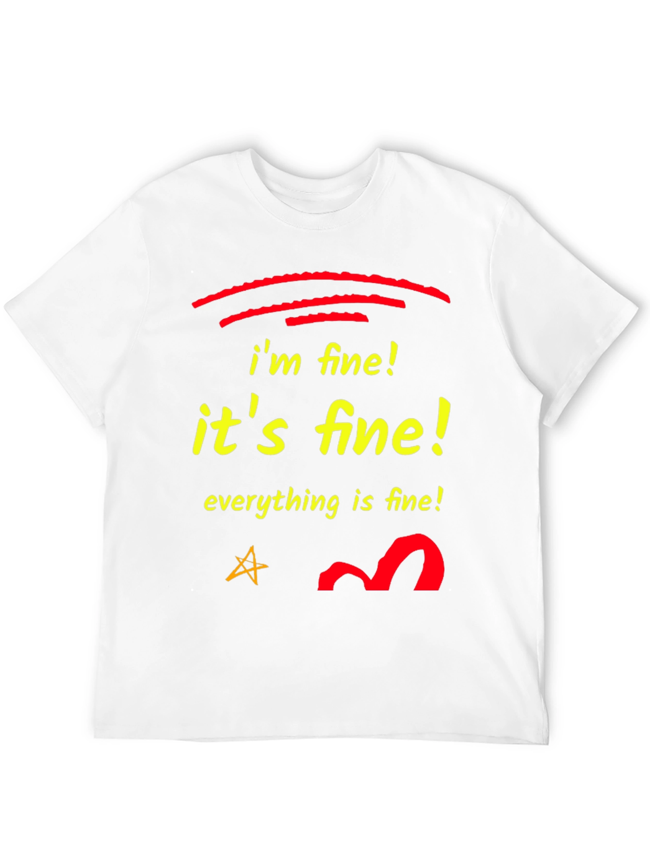 Im Fine! Black Graphic T-Shirt