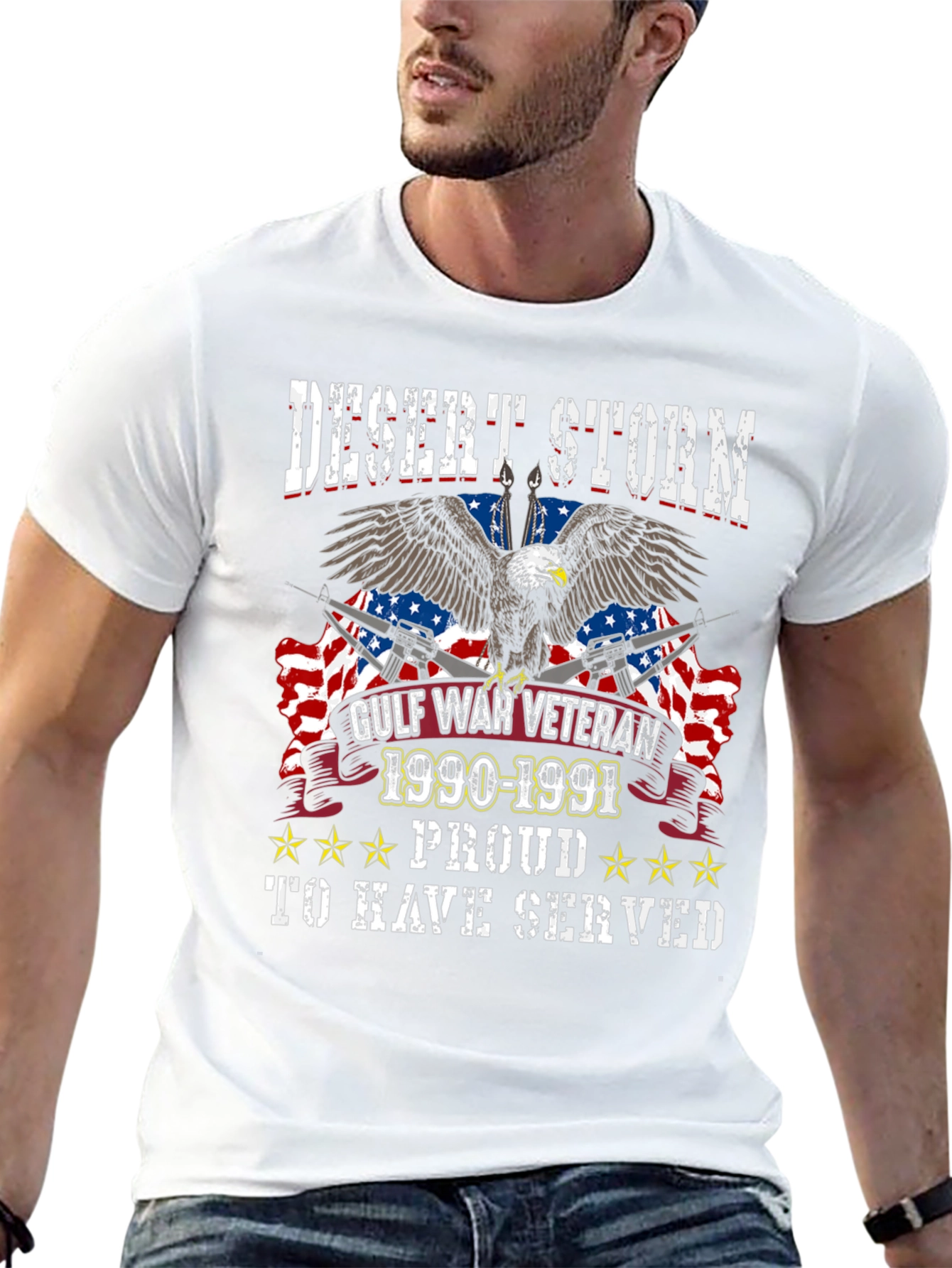 Desert Storm Veteran 1990-1991 Eagle Graphic T-Shirt