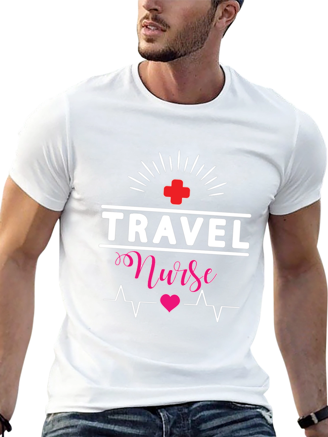 Travel Nurse T-Shirt: Heartbeat Design