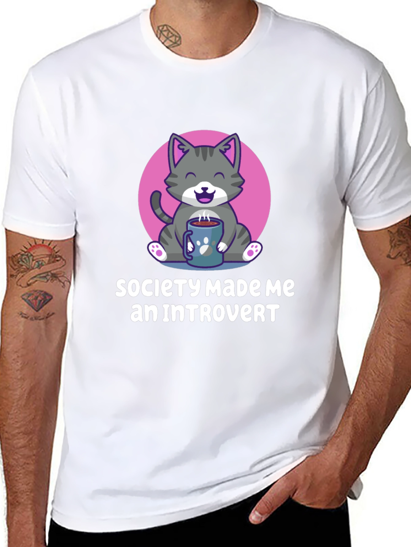 Introvert Cat Graphic Tee