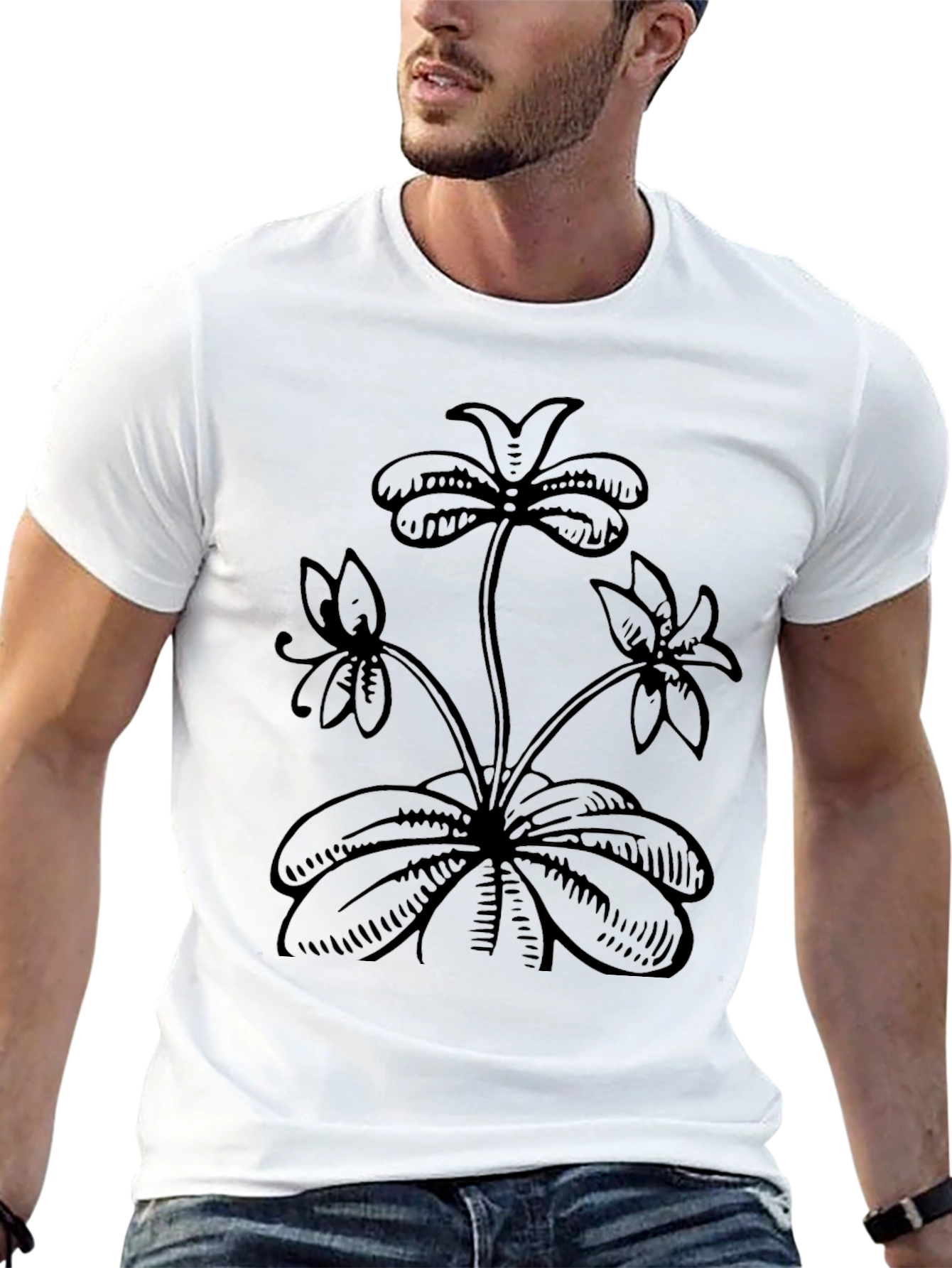 Black Floral Graphic Tee