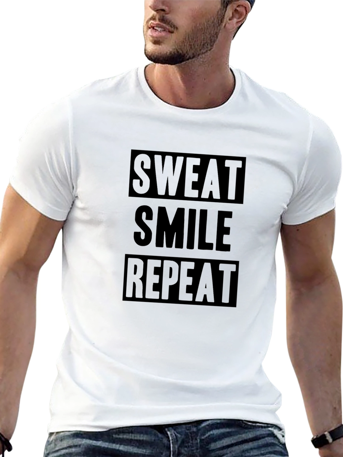 Sweat Smile Repeat Black Graphic T-Shirt