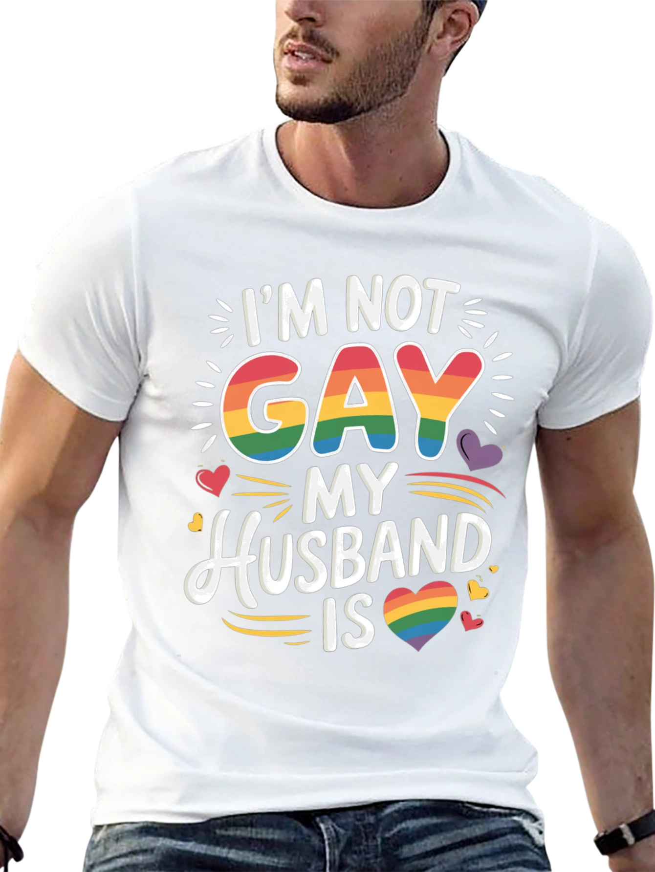 Im Not Gay My Husband Is T-Shirt Pride LGBT
