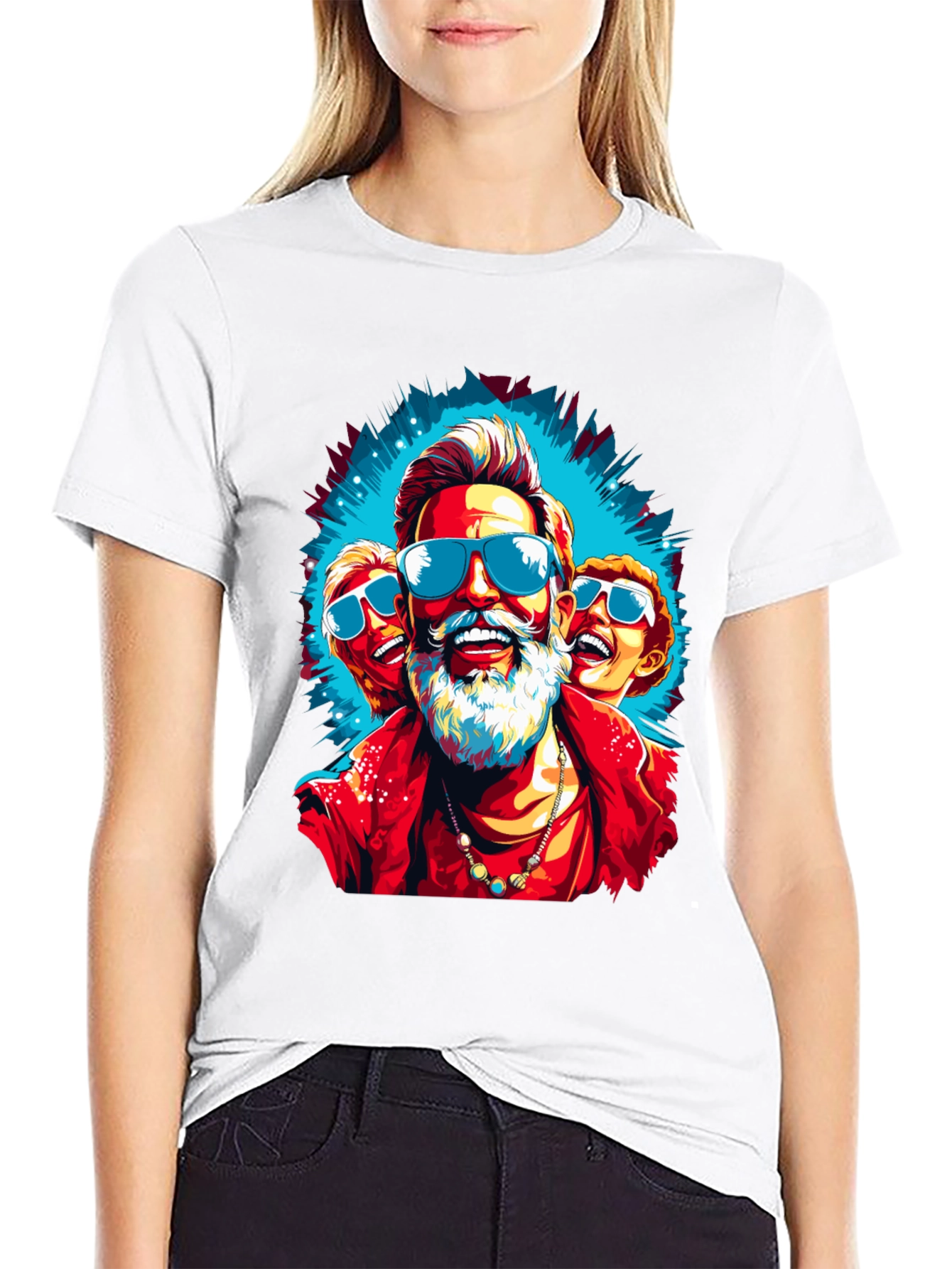 Funky Santa Graphic Tee - Cool Holiday Style