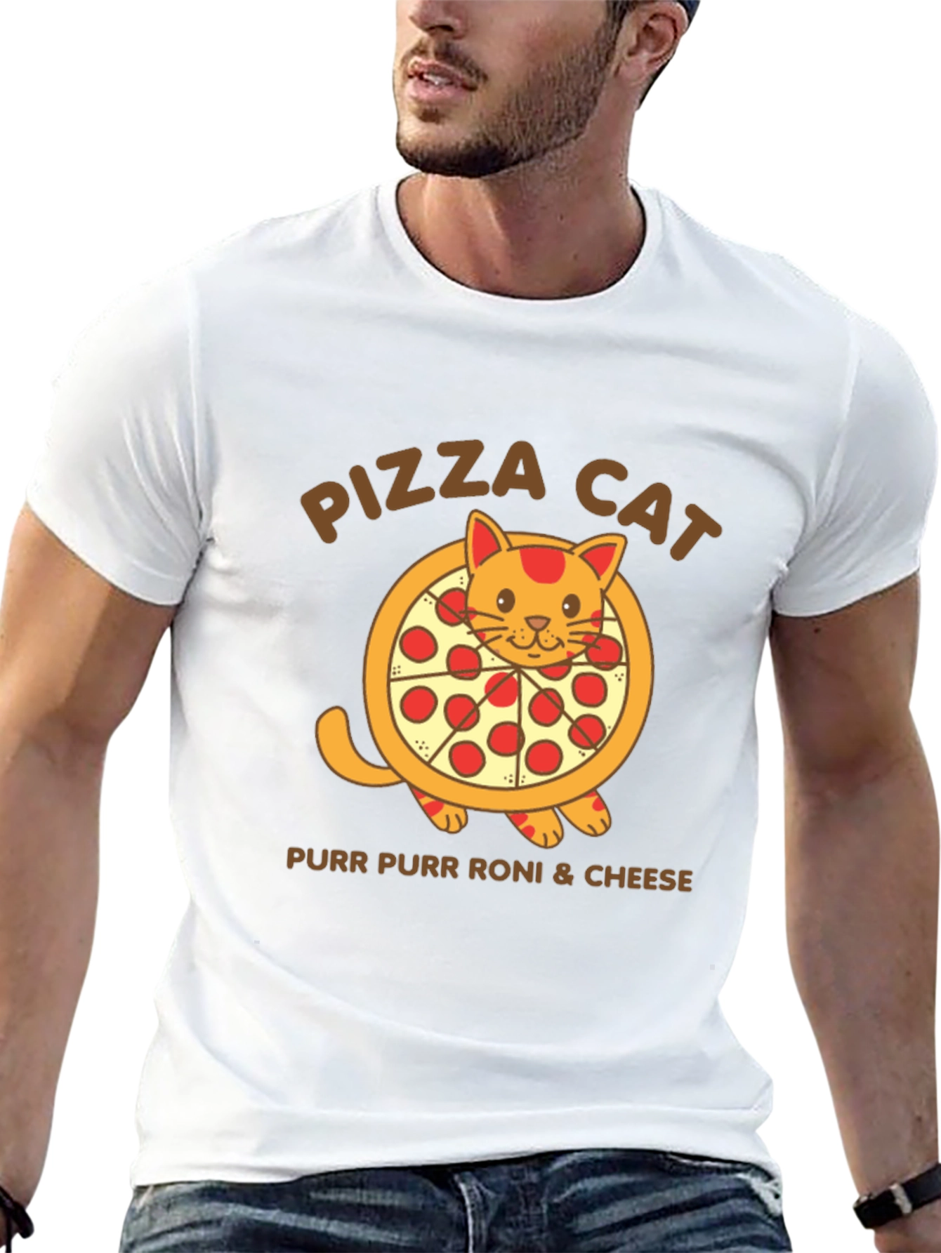 Pizza Cat T-Shirt - Purr Purr Roni & Cheese