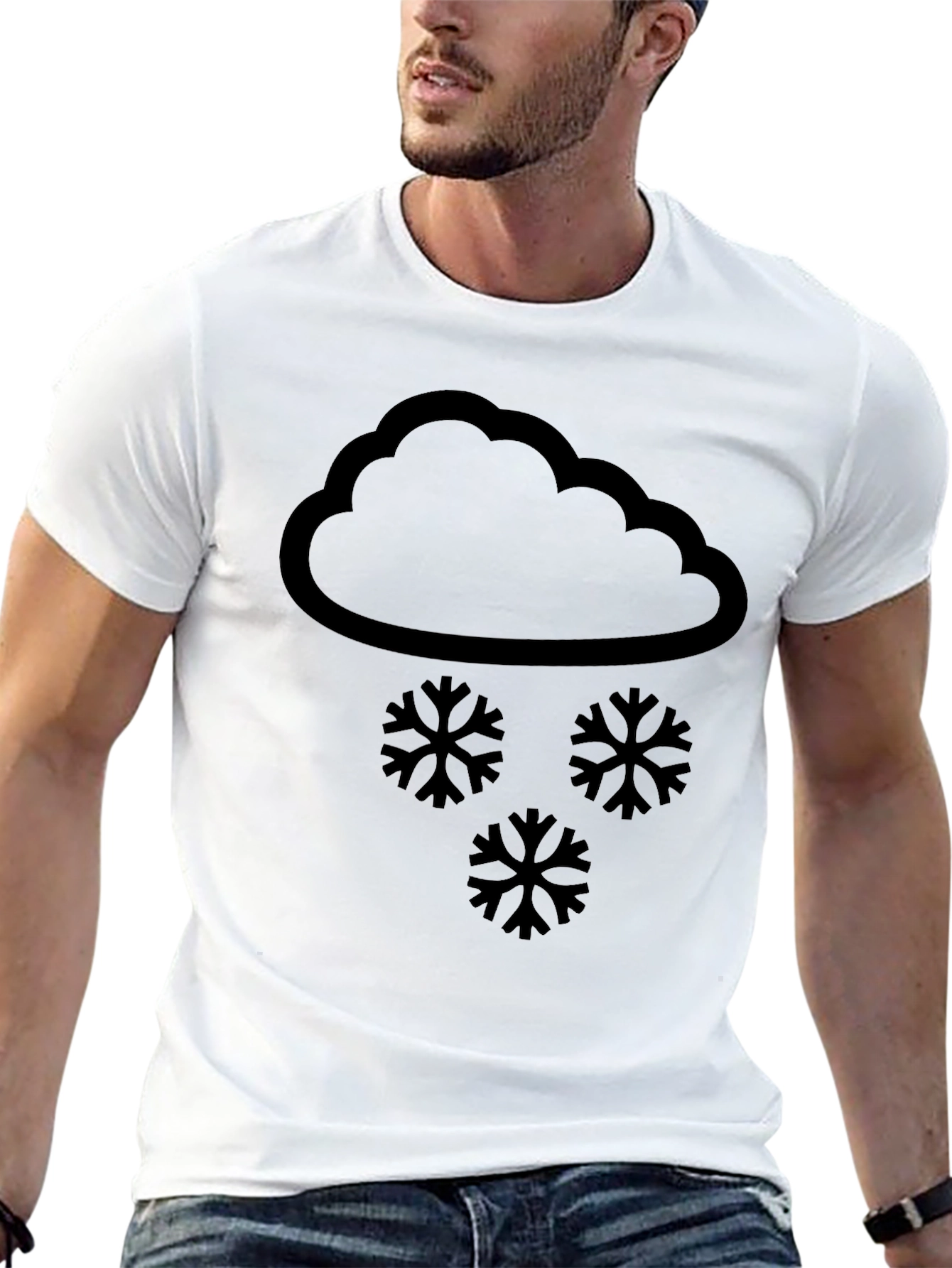 Snowy Cloud Graphic Tee - Stylish Weather T-Shirt