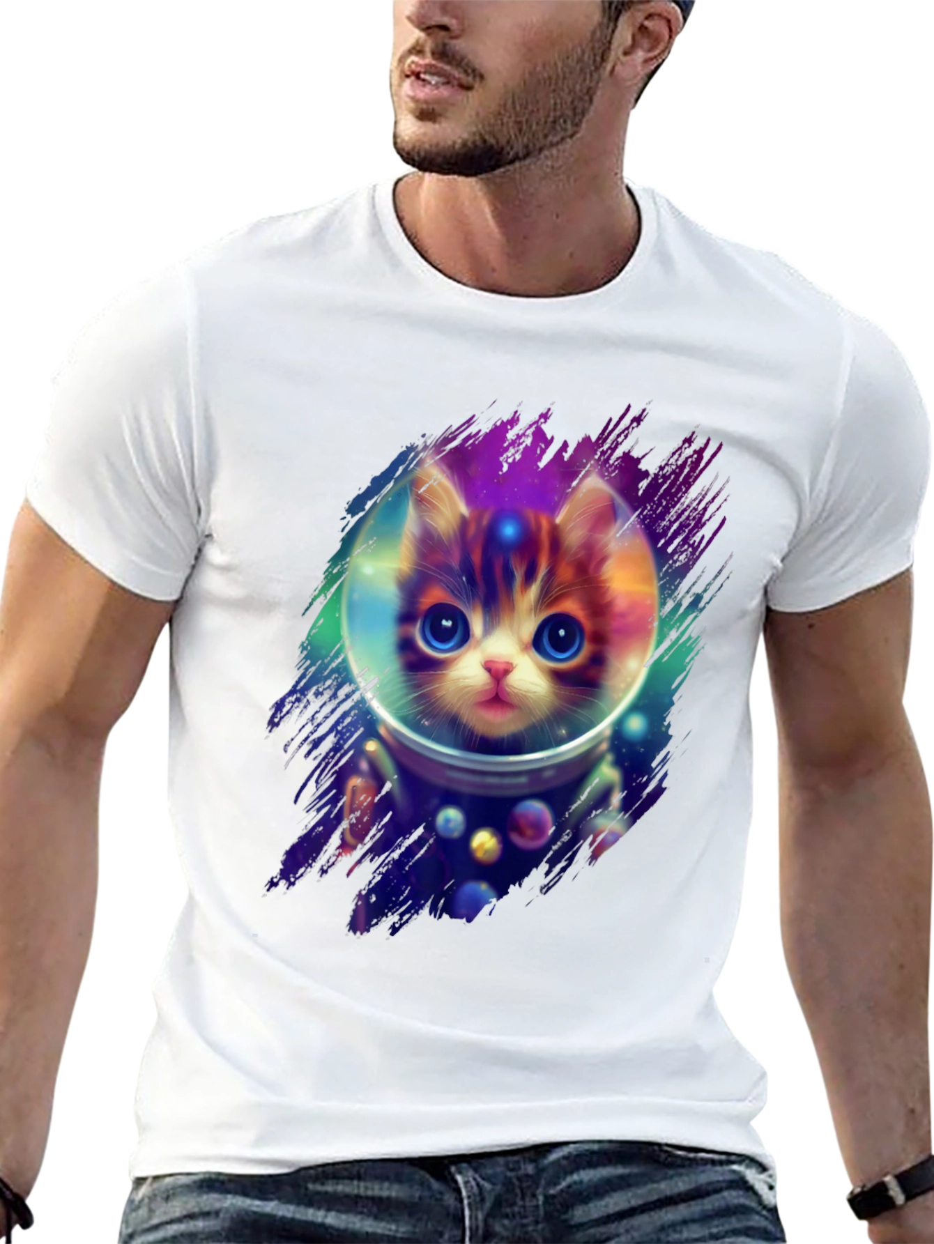 Astronaut Cat T-Shirt - Space Kitten Tee