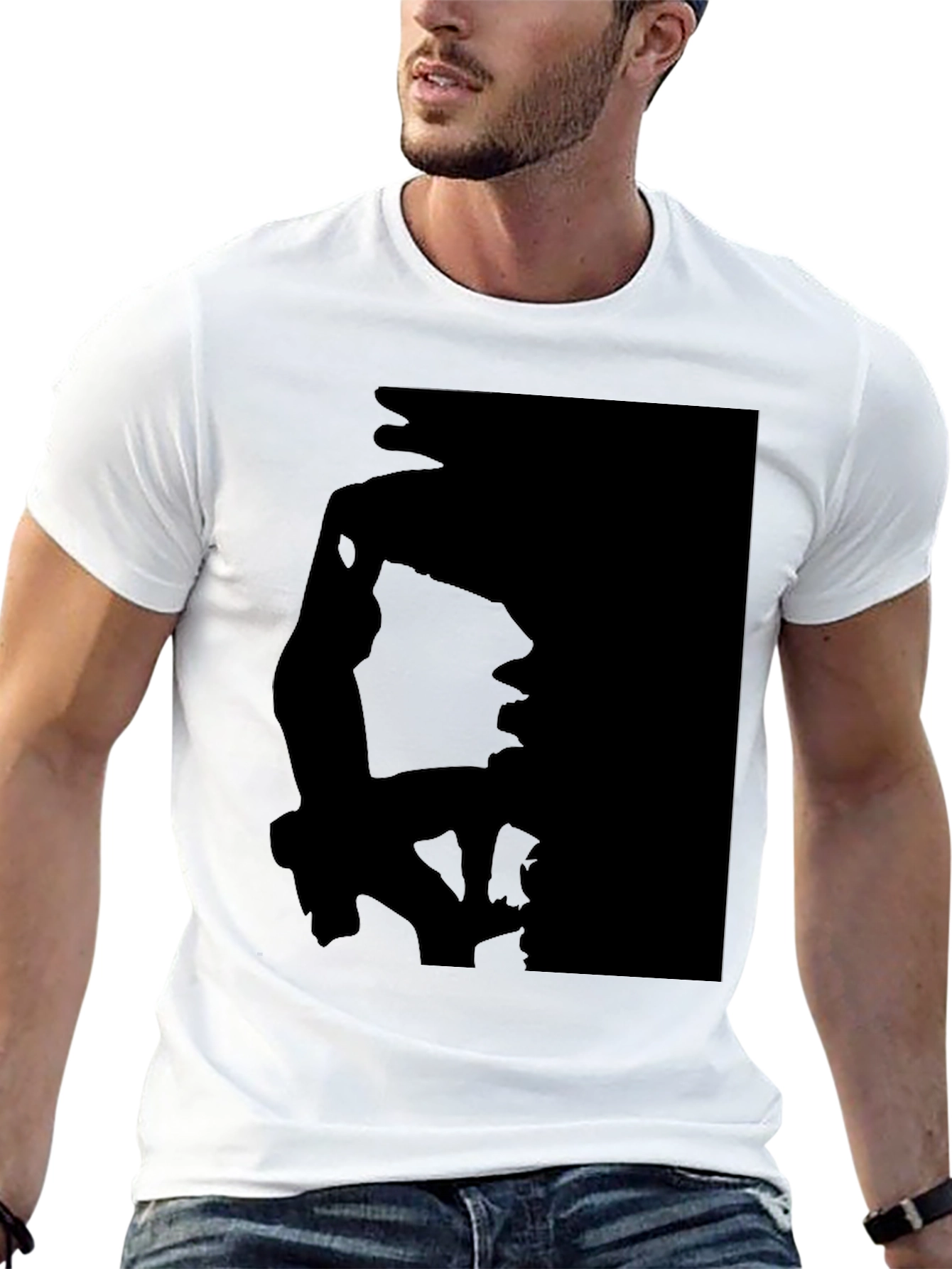 Silhouette Print Black T-Shirt