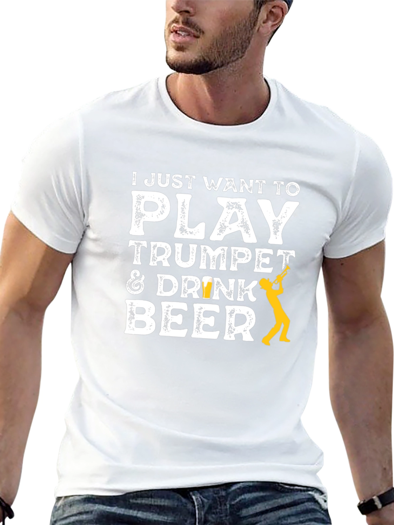 Play Trumpet & Drink Beer Black T-Shirt