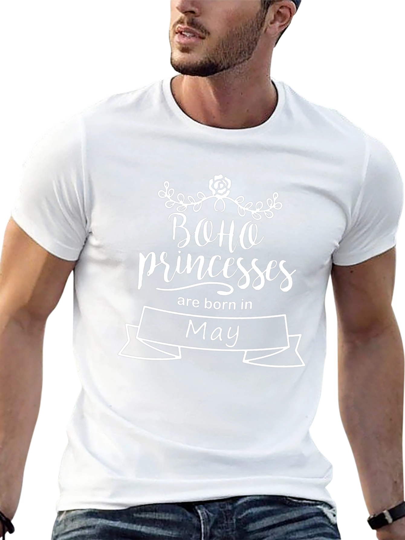 Boho Princesses Born in May Black T-Shirt