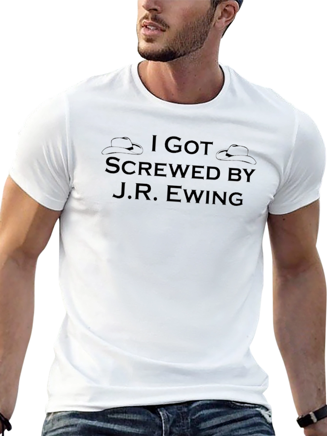 I Got Screwed By J.R. Ewing Black T-Shirt