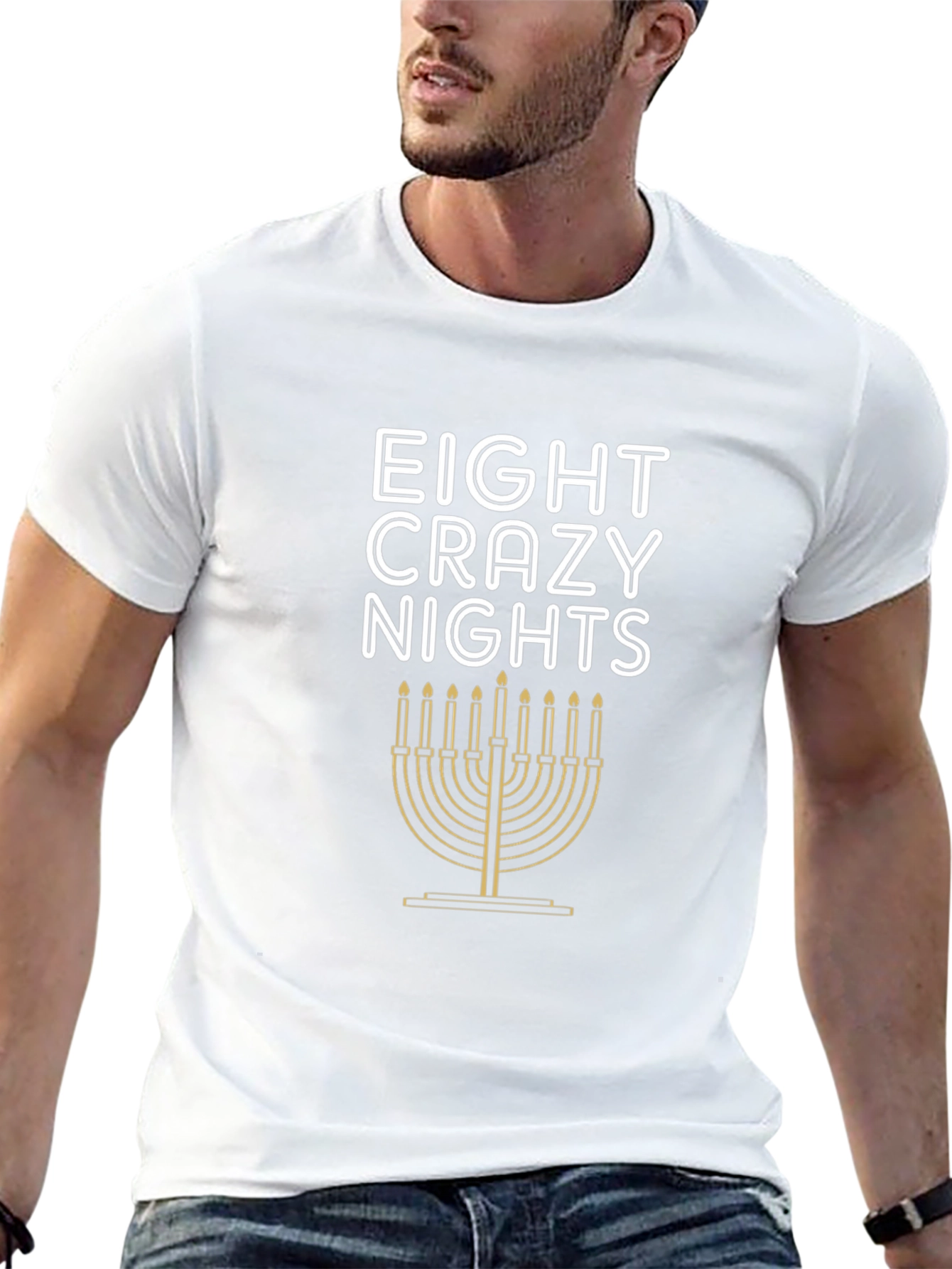 Eight Crazy Nights Hanukkah Menorah T-Shirt