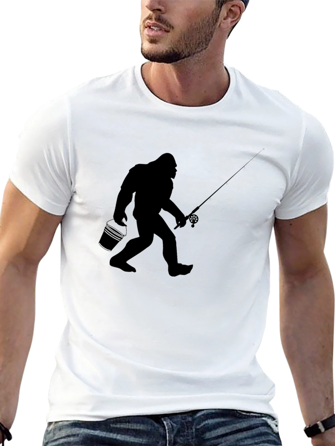 Sasquatch Fishing Graphic Tee