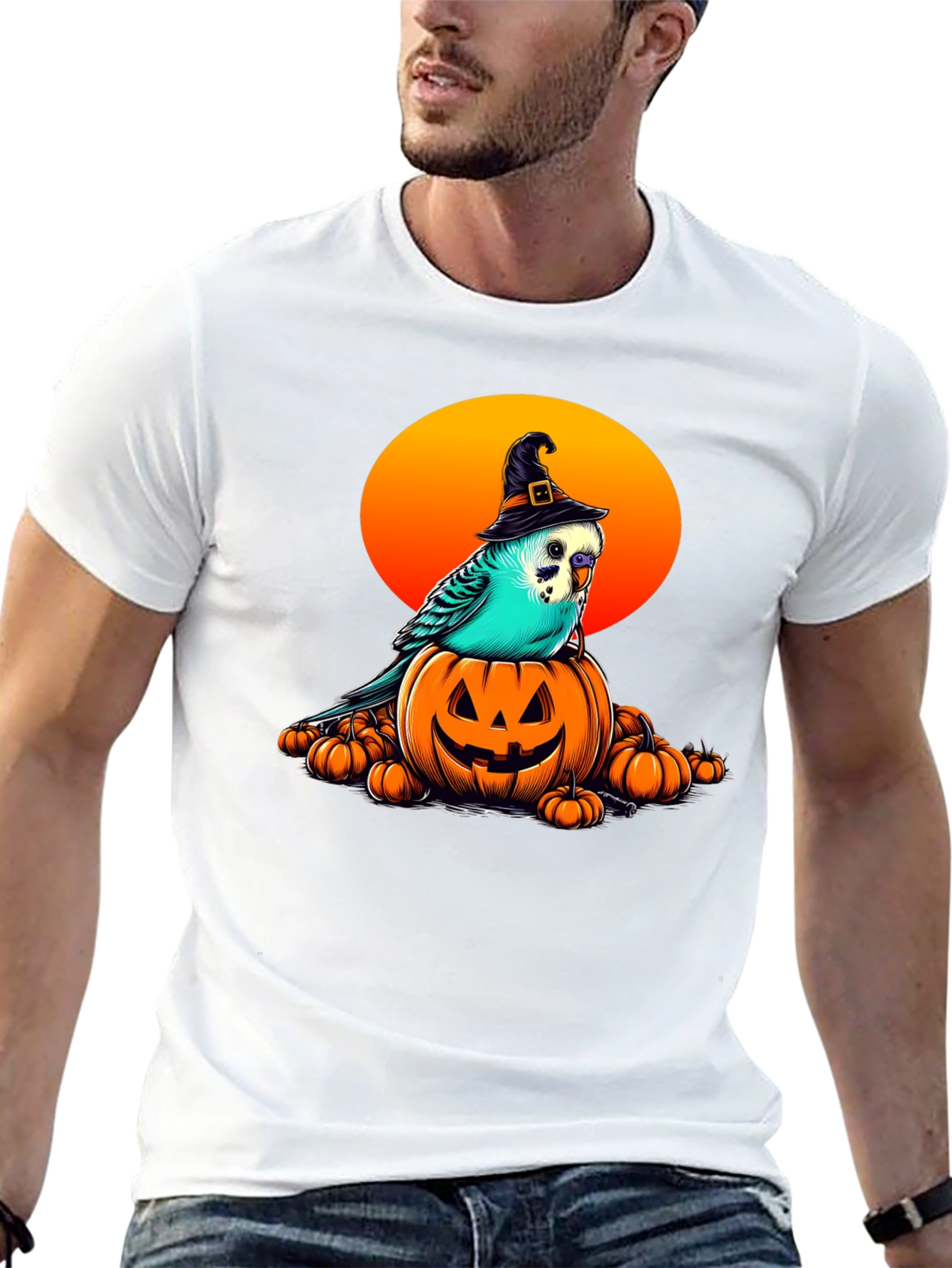 Halloween Budgie Witch T-Shirt