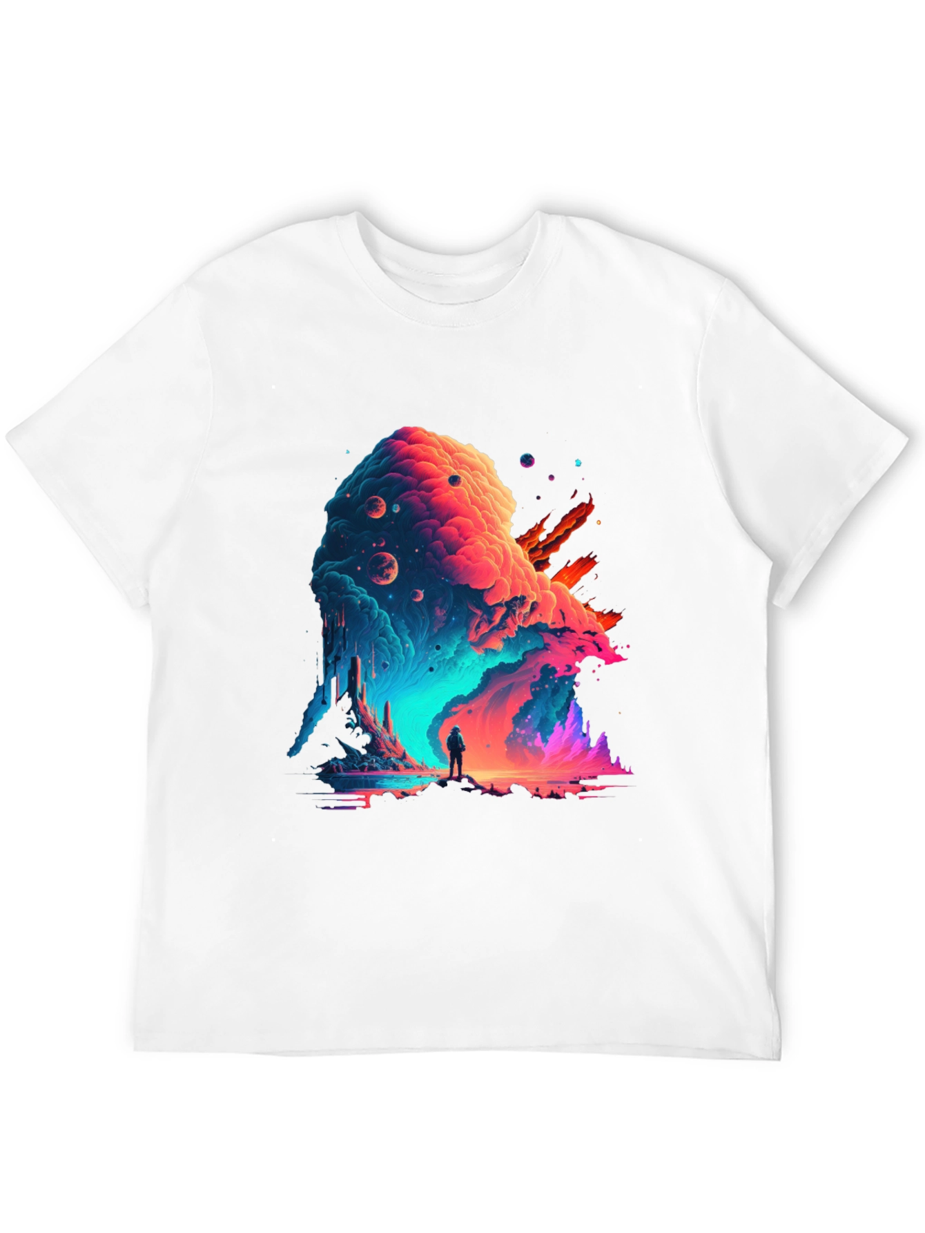 Cosmic Wanderer Graphic Tee - Stylish Space Adventure Shirt