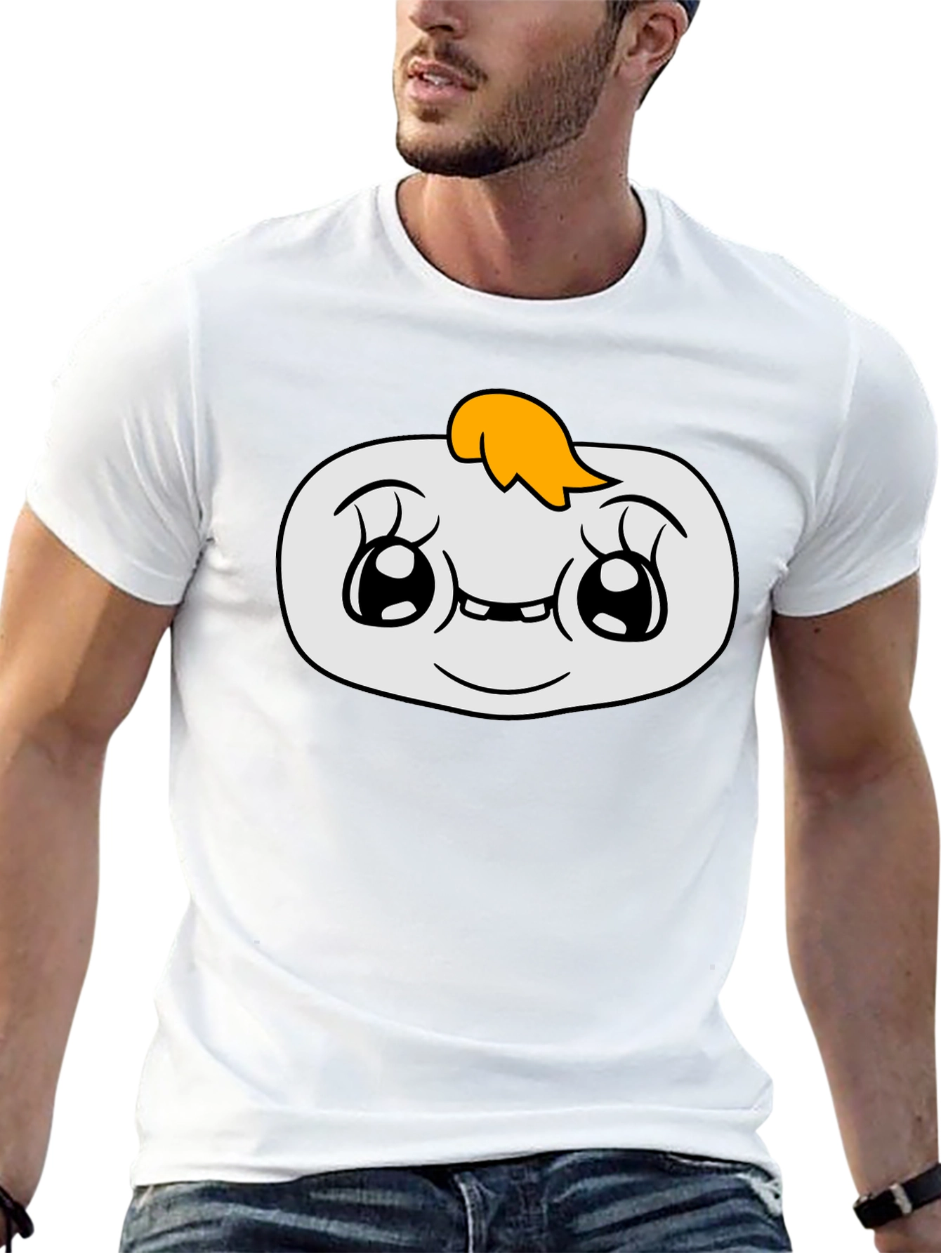 Cute Cartoon Character Graphic Black T-Shirt