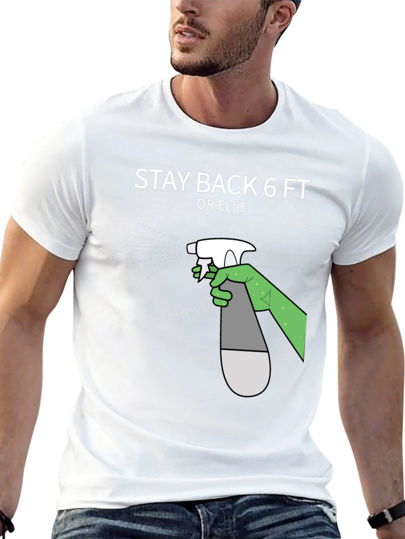 Stay Back 6ft Novelty Graphic T-Shirt