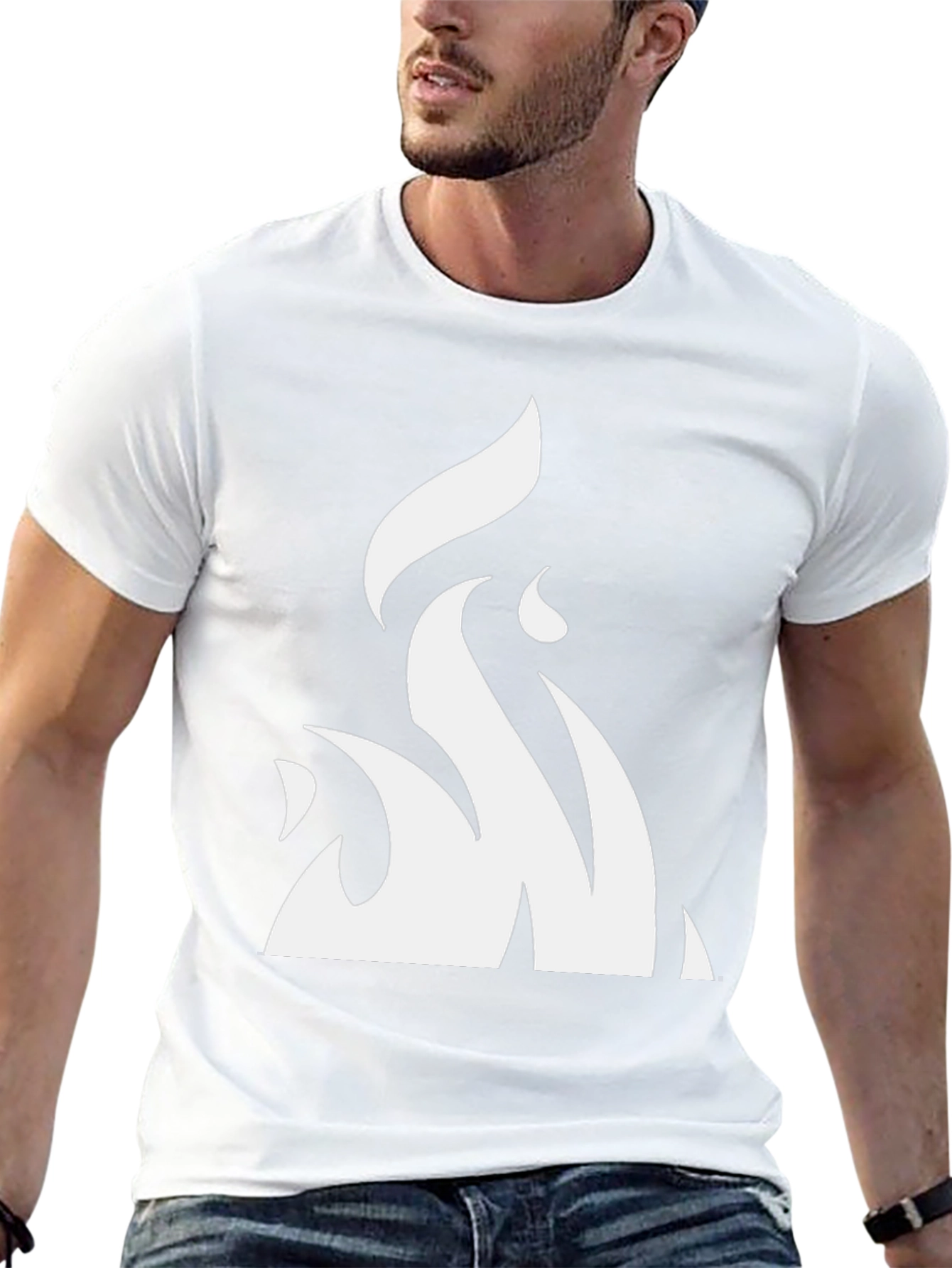 Abstract Flame Graphic Black T-Shirt