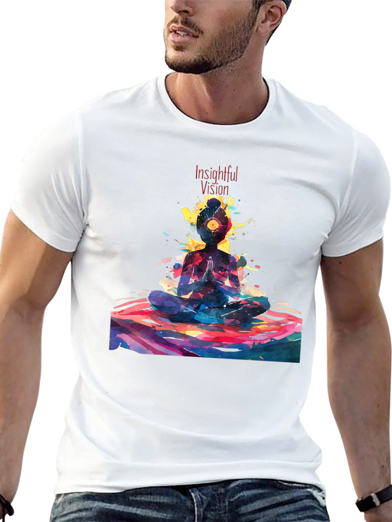Insightful Vision Black T-Shirt - Meditating Mind
