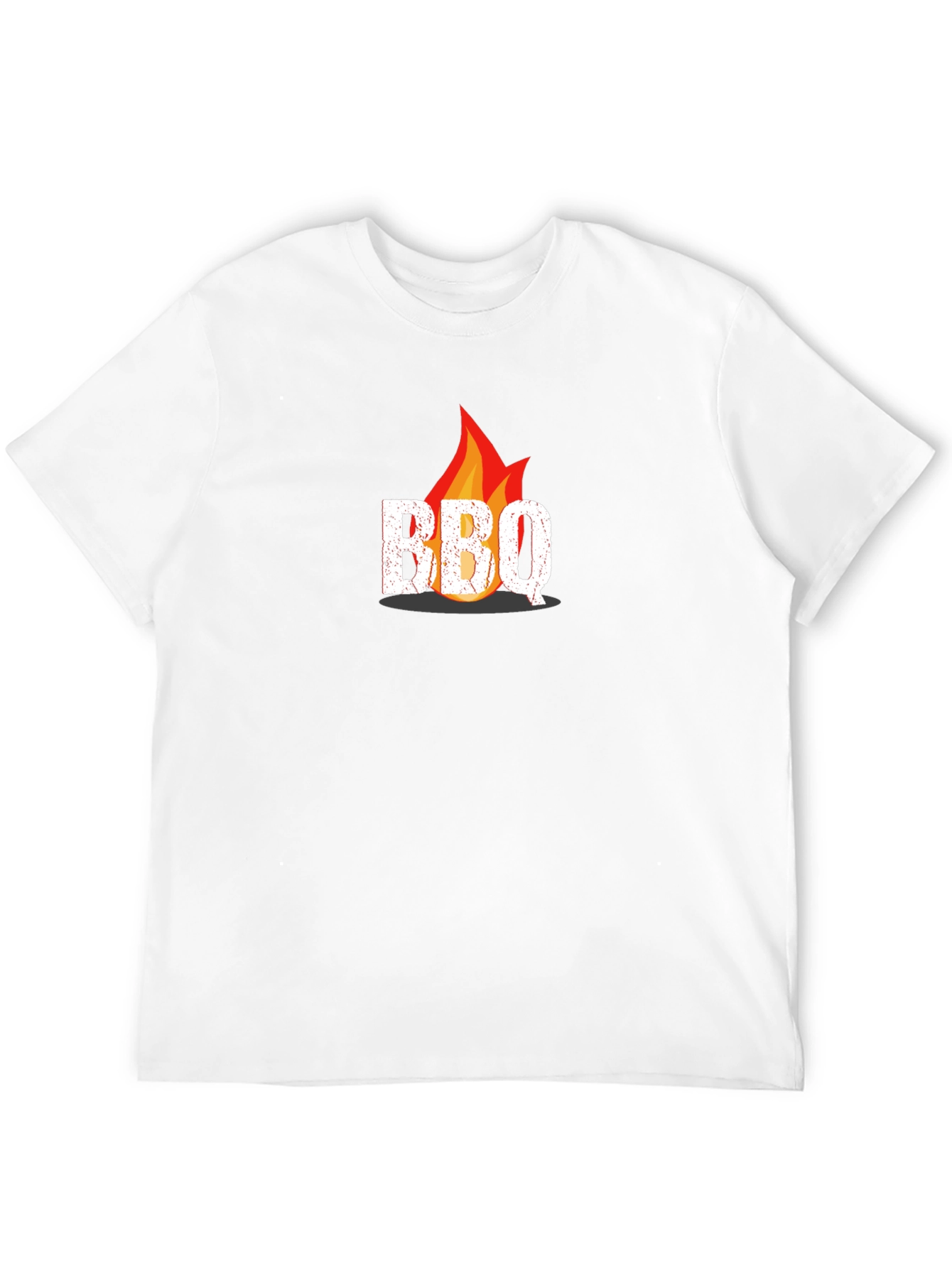 BBQ Flame Graphic Tee - Black Casual T-Shirt