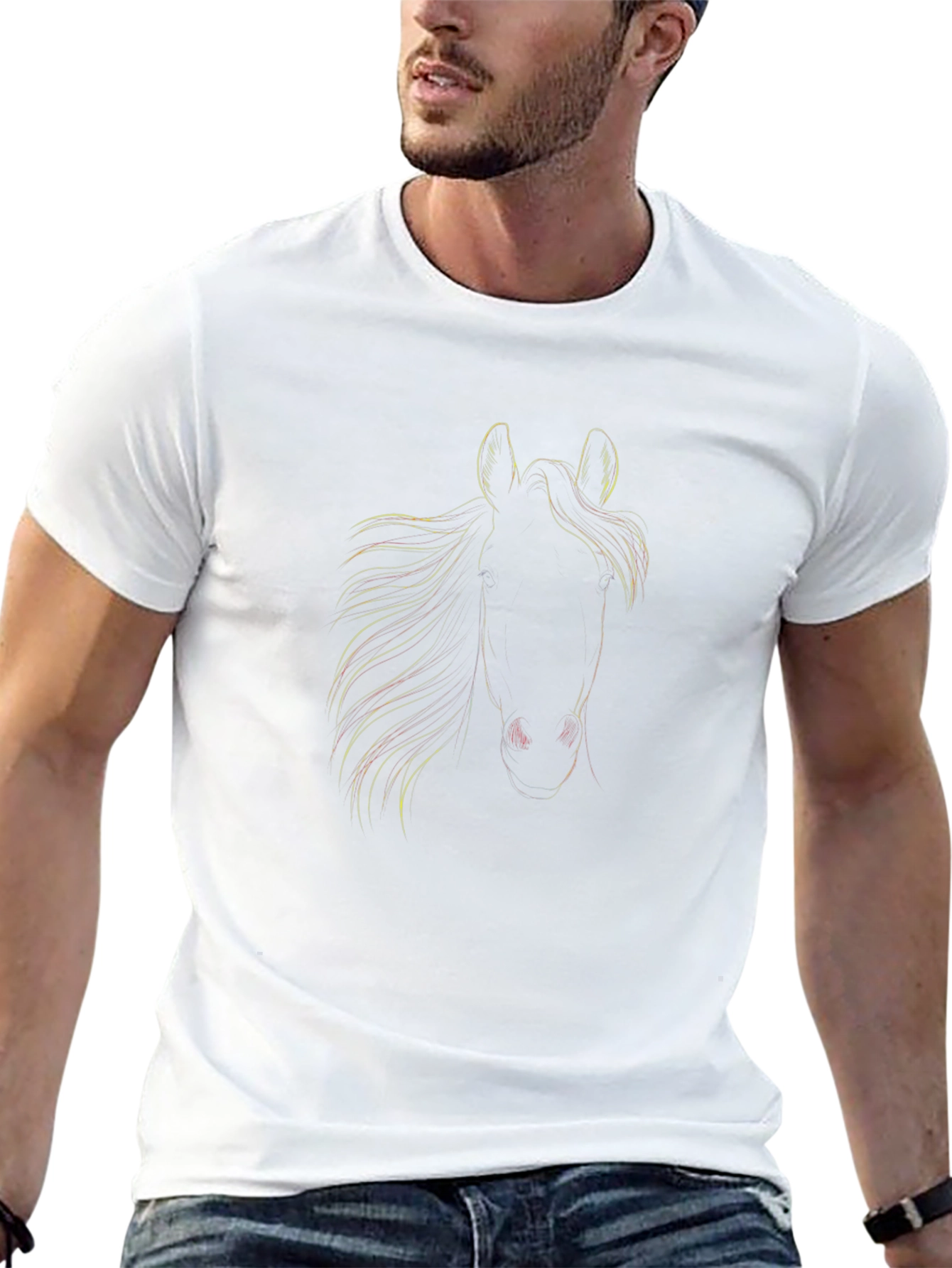 Black Horse Graphic Tee - Stylish and Unique