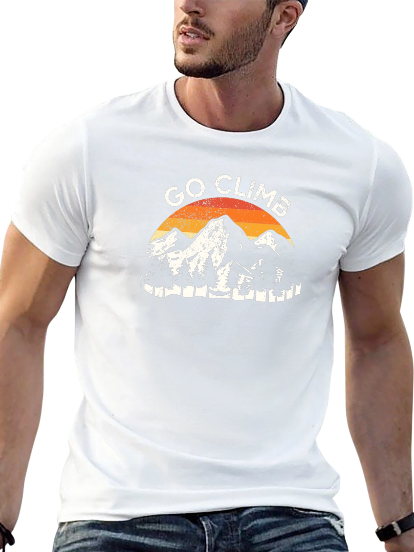 Go Climb Mountains Graphic Tee - Black Cotton T-Shirt