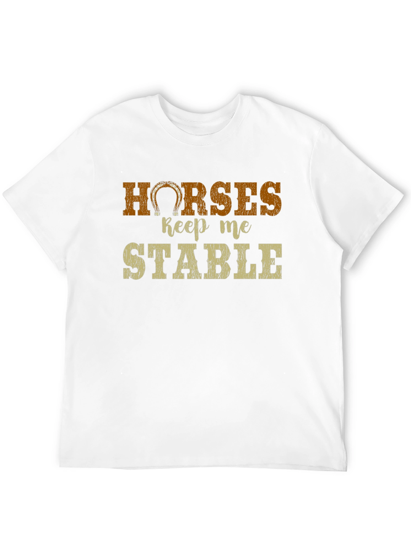 Horses Keep Me Stable Black T-Shirt