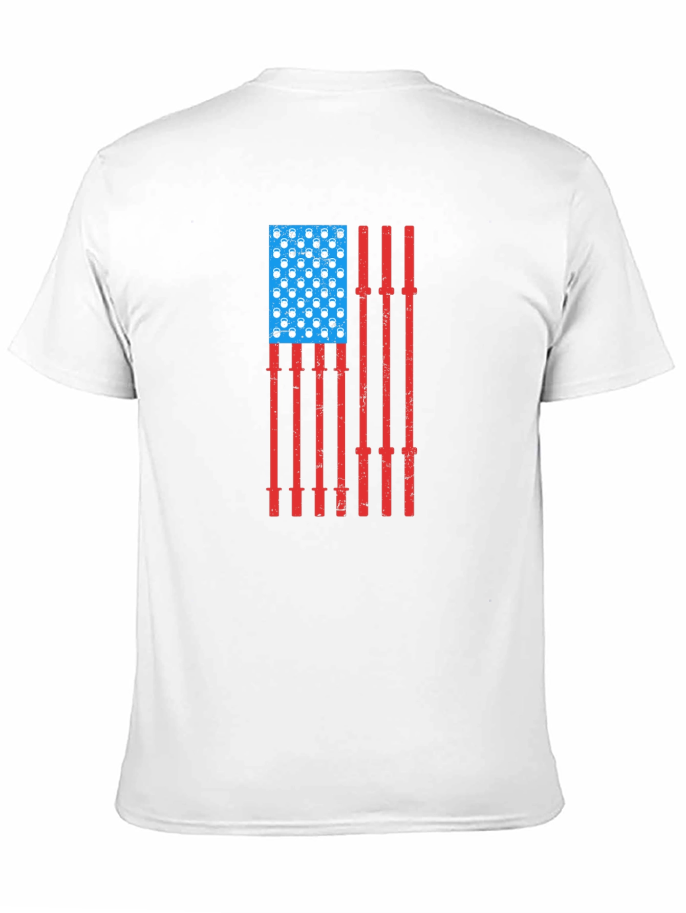 USA Flag Barbell Kettlebell Gym Shirt