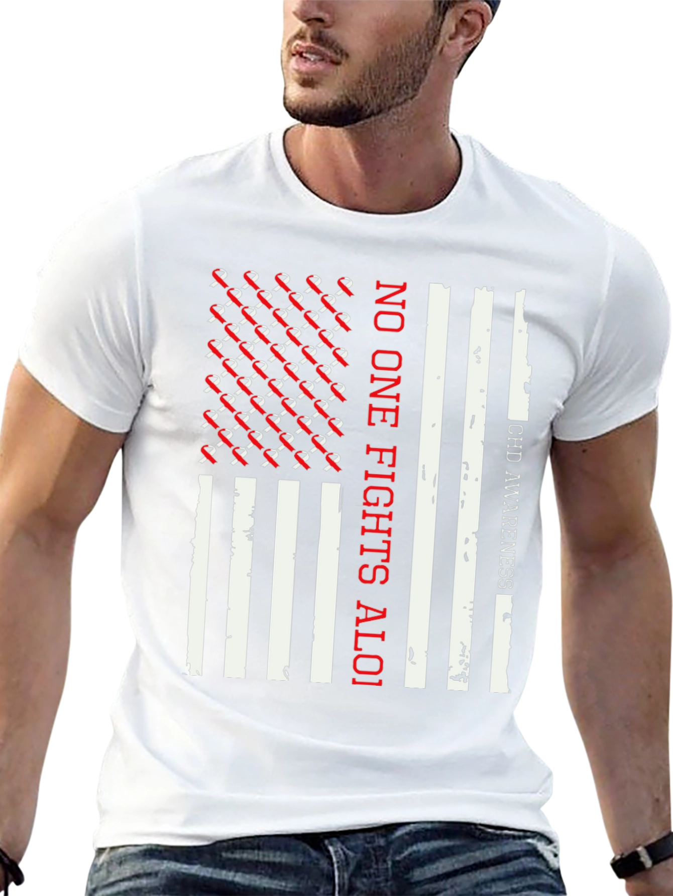 CHD Awareness T-Shirt - No One Fights Aloi